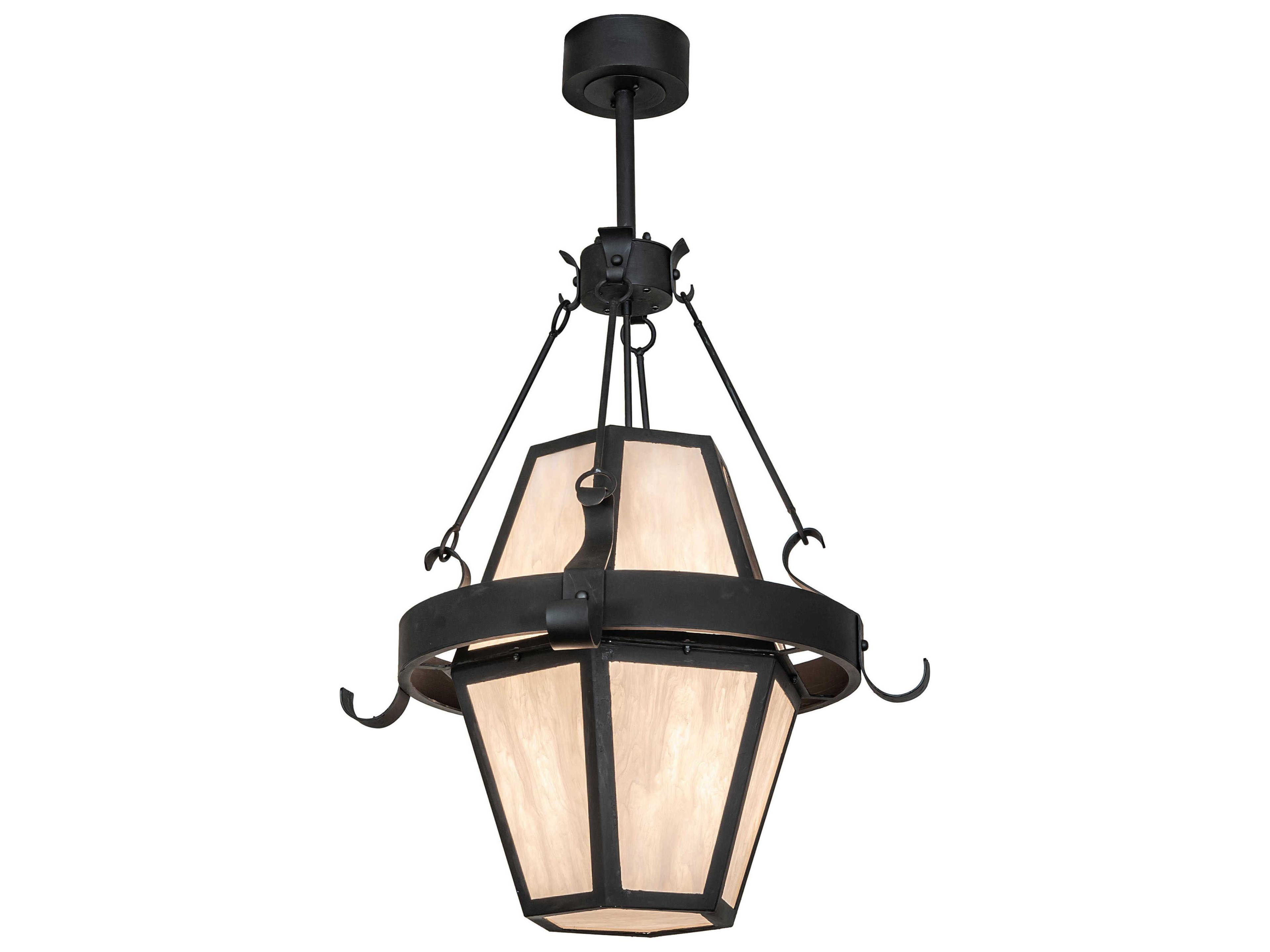 Meyda Bonanza 8-Light Costello Black Outdoor Hanging Light