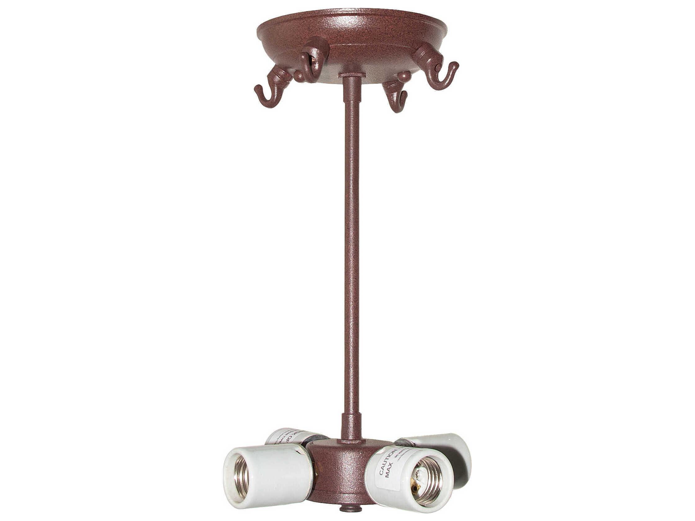 Meyda Tall Pines 4-Light Rust Brown Drum Semi Flush Mount