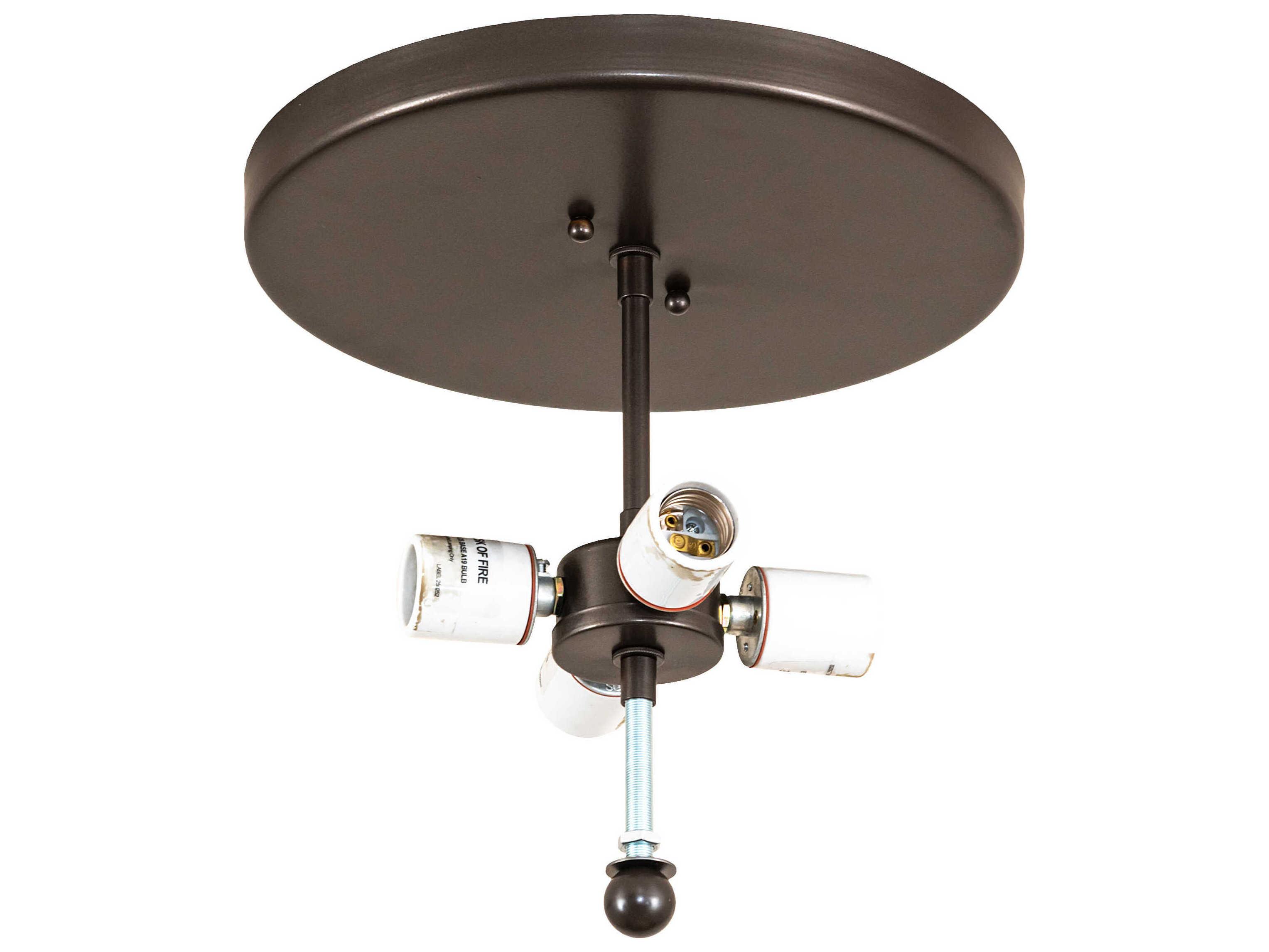 Meyda Cowboy And Steer 4-Light Bronze Flush Mount