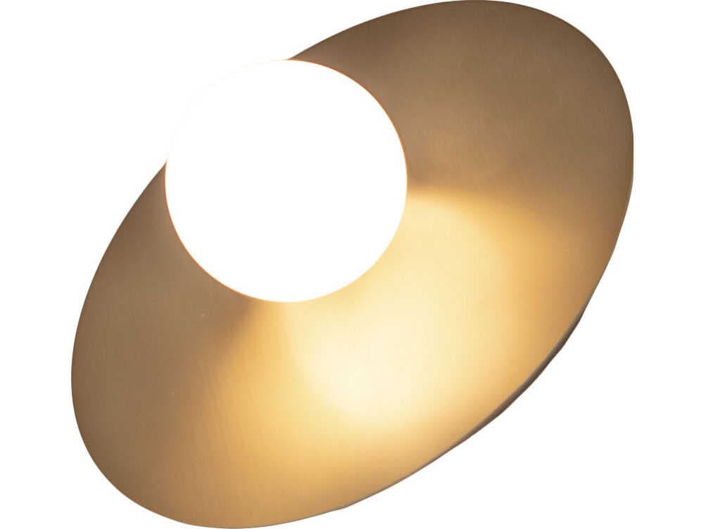 Meyda Alva Frosted White Glass Brass Wall Sconce
