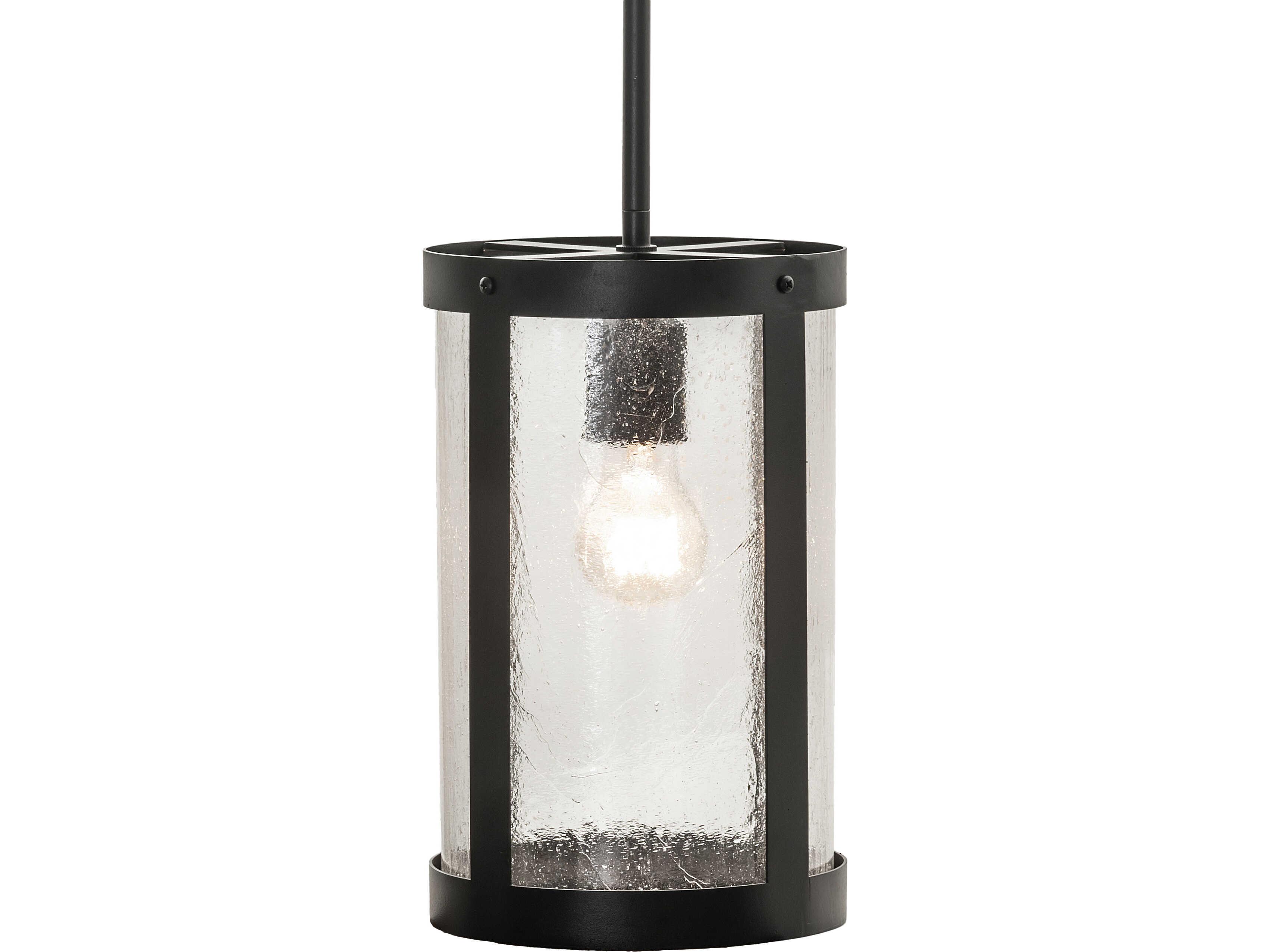 Meyda Villa 1-Light Clear Seeded Glass Black Mini Pendant