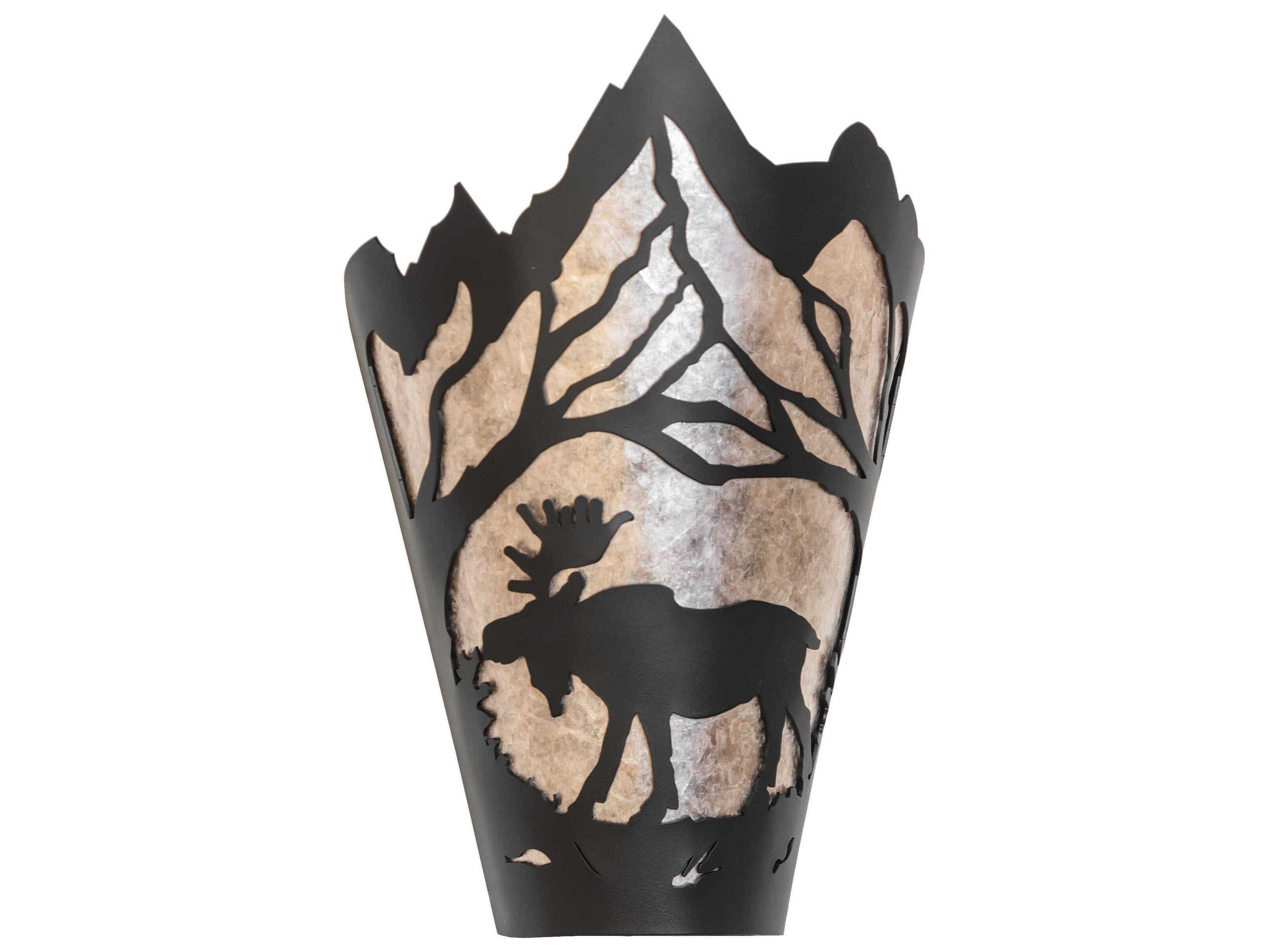 Meyda Moose At Dawn 1-Light Solar Black Wall Sconce