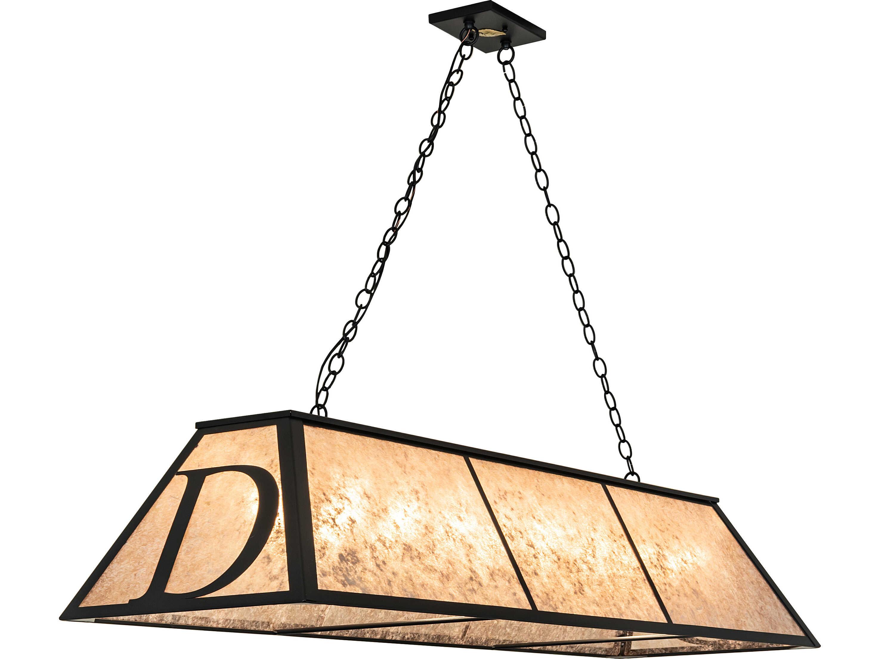 Meyda Personalized 9-Light Silver Mica Black Linear Island Pendant