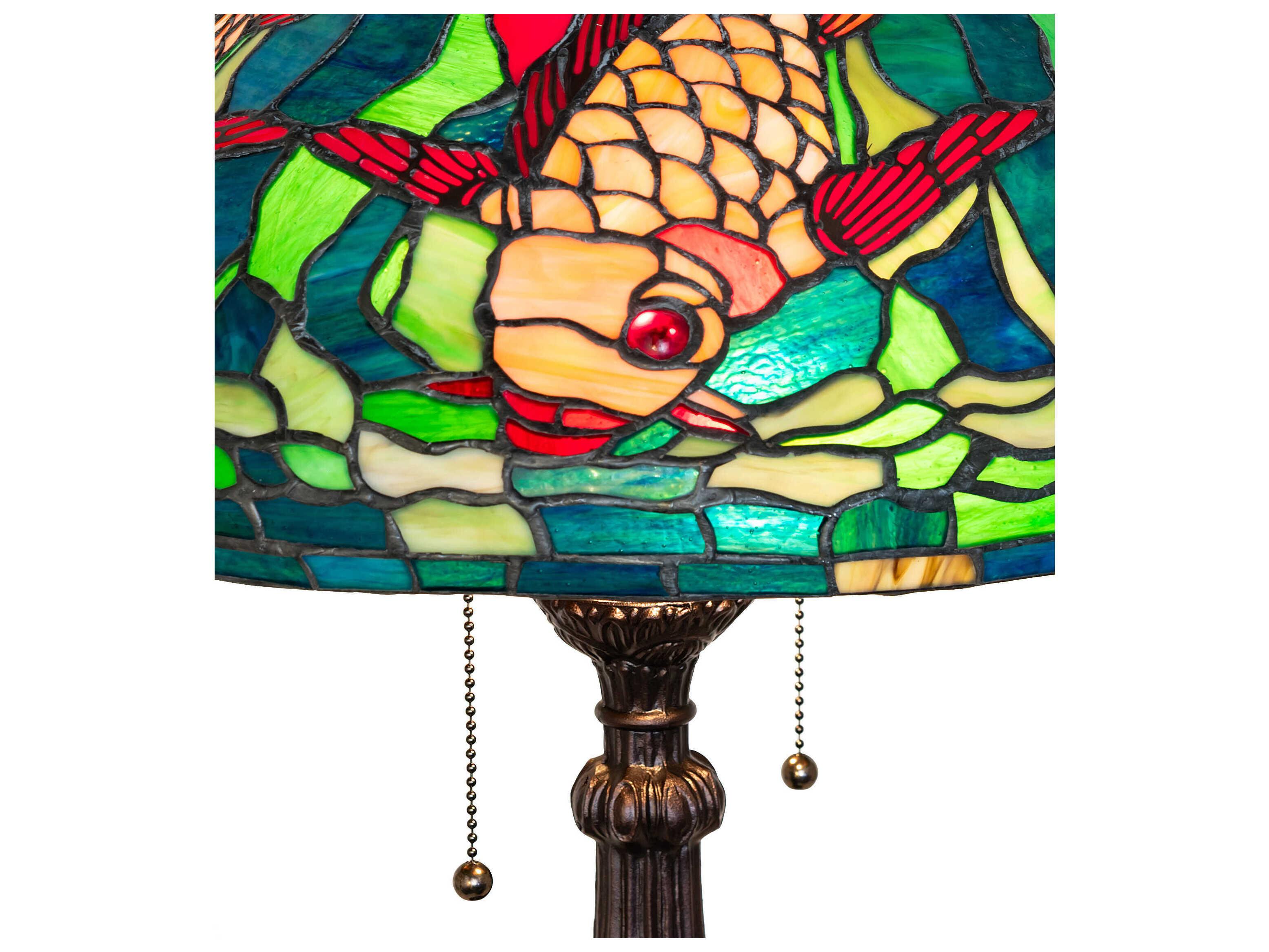 Meyda Tiffany Koi Antique Brass Buffet Lamp