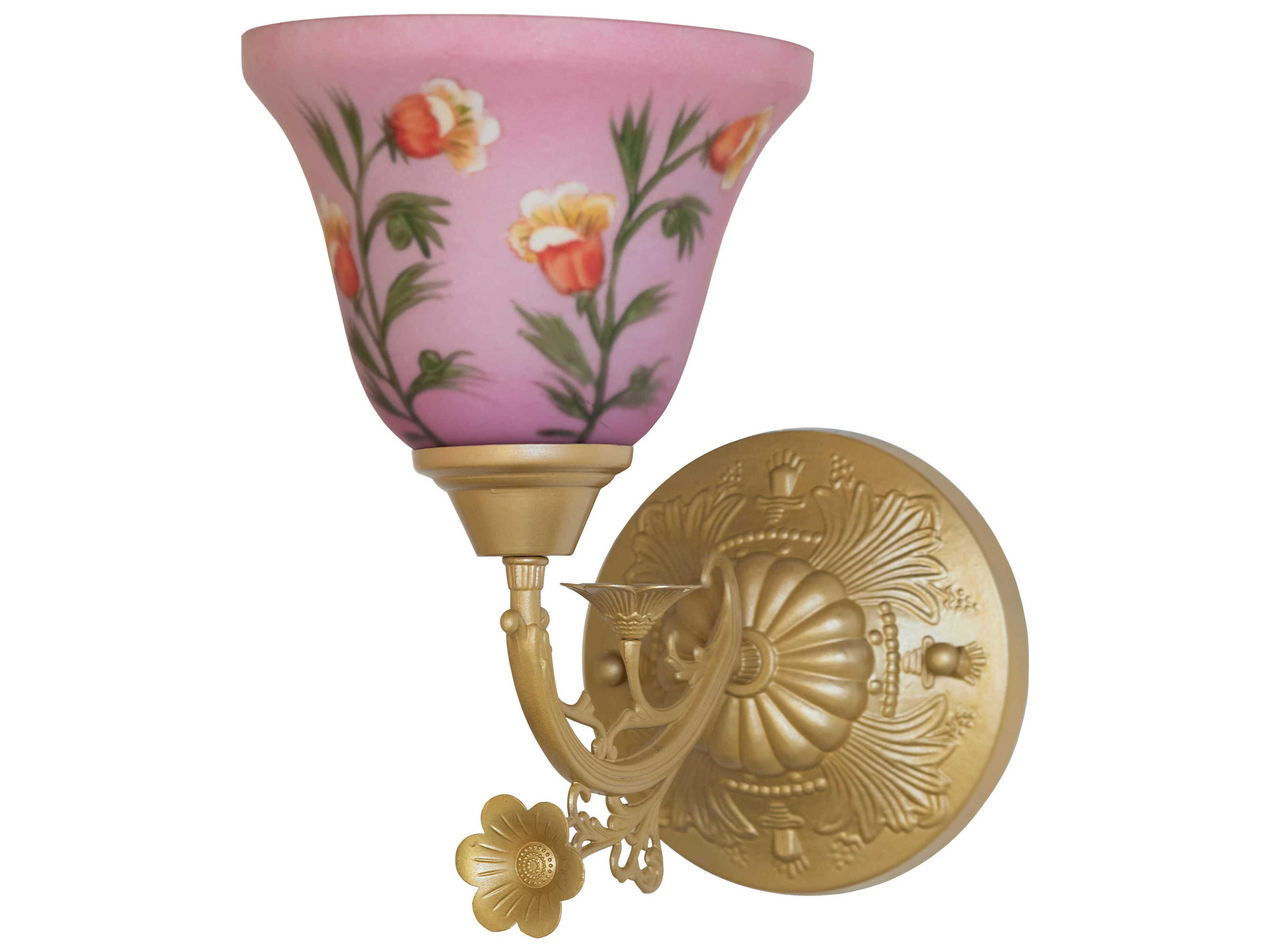 Meyda Bell Flower 1-Light Gold Traditional Wall Sconce