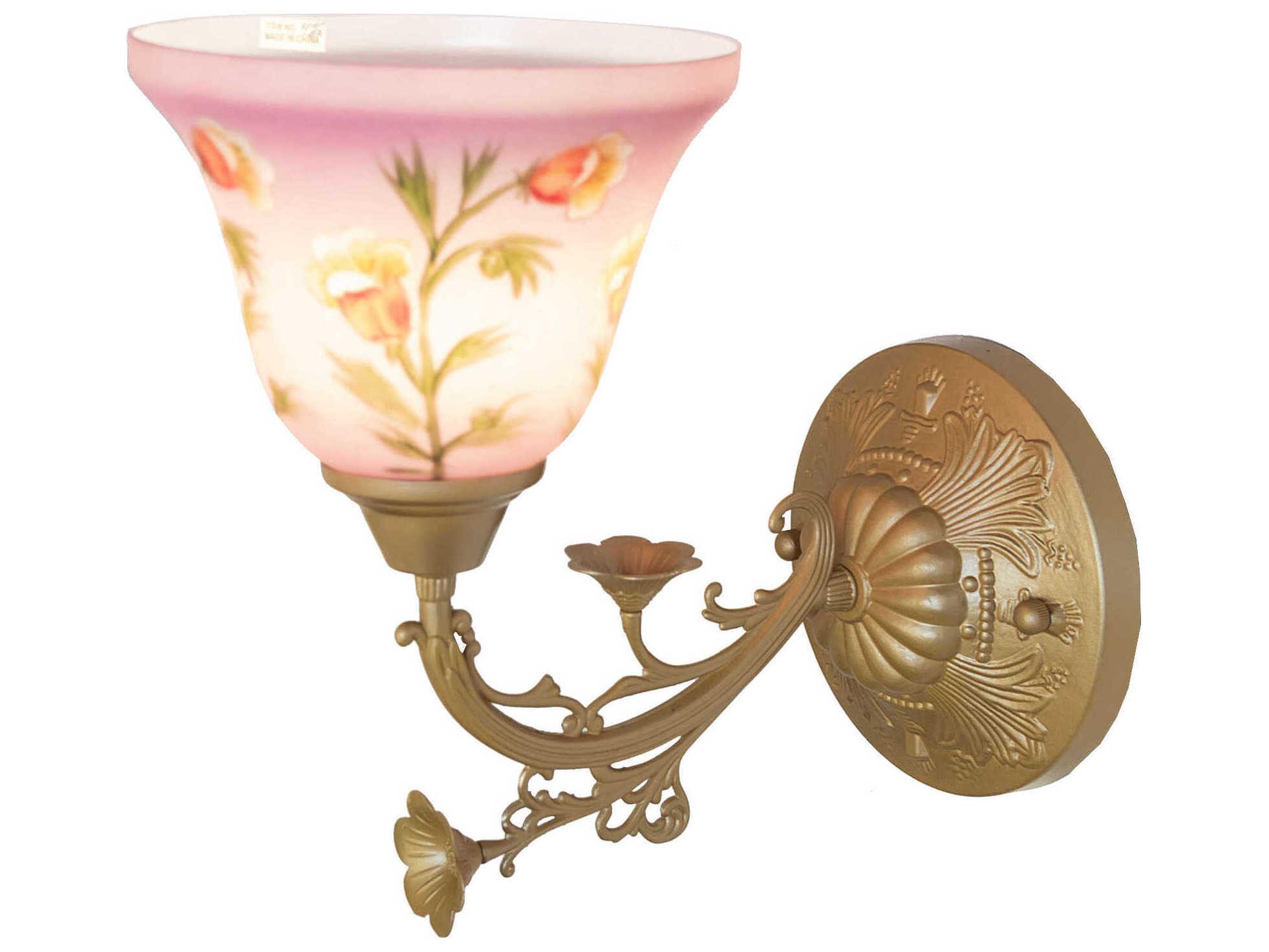 Meyda Bell Flower 1-Light Gold Traditional Wall Sconce