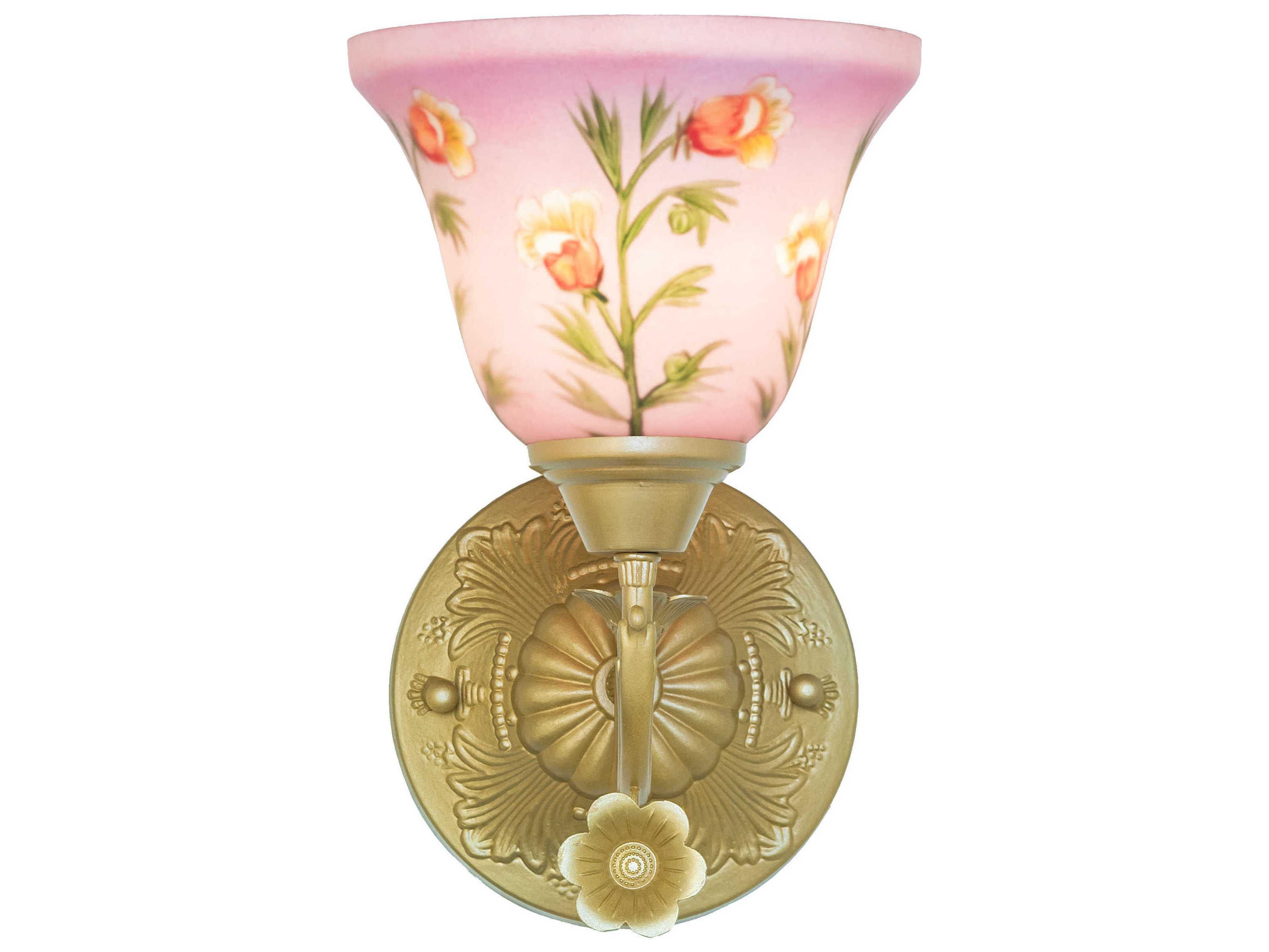 Meyda Bell Flower 1-Light Gold Traditional Wall Sconce