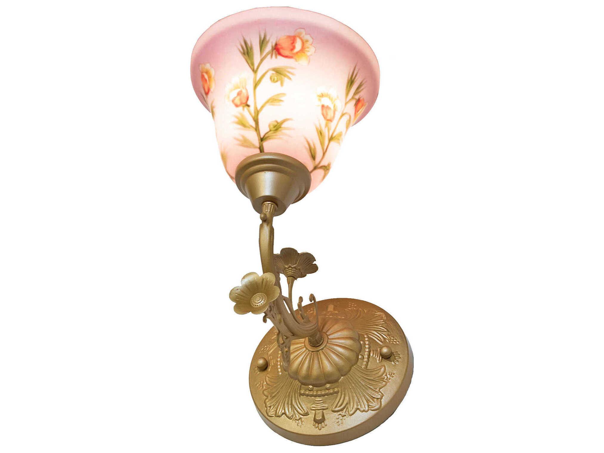 Meyda Bell Flower 1-Light Gold Traditional Wall Sconce