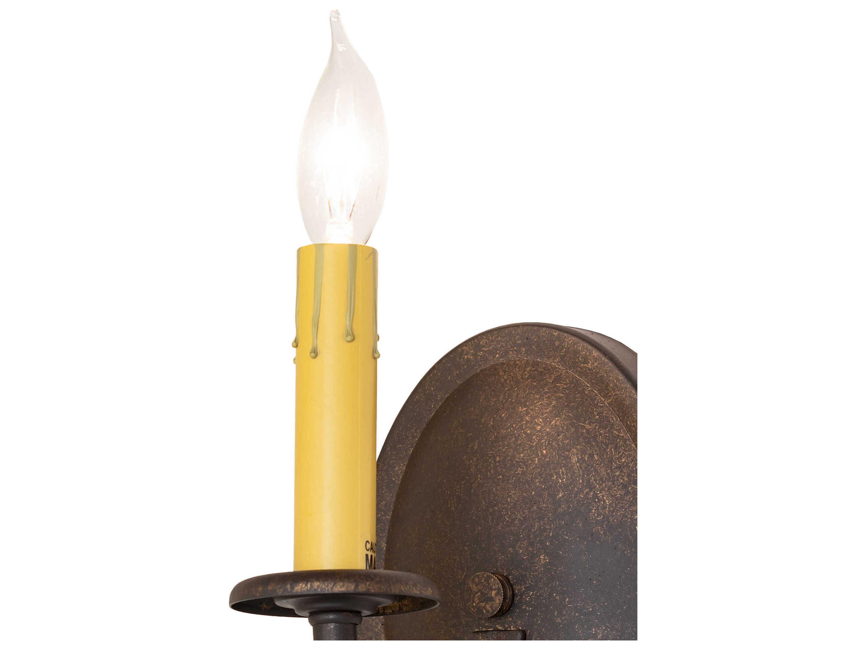 Meyda Classic 1-Light Petzite Bronze Traditional Wall Sconce