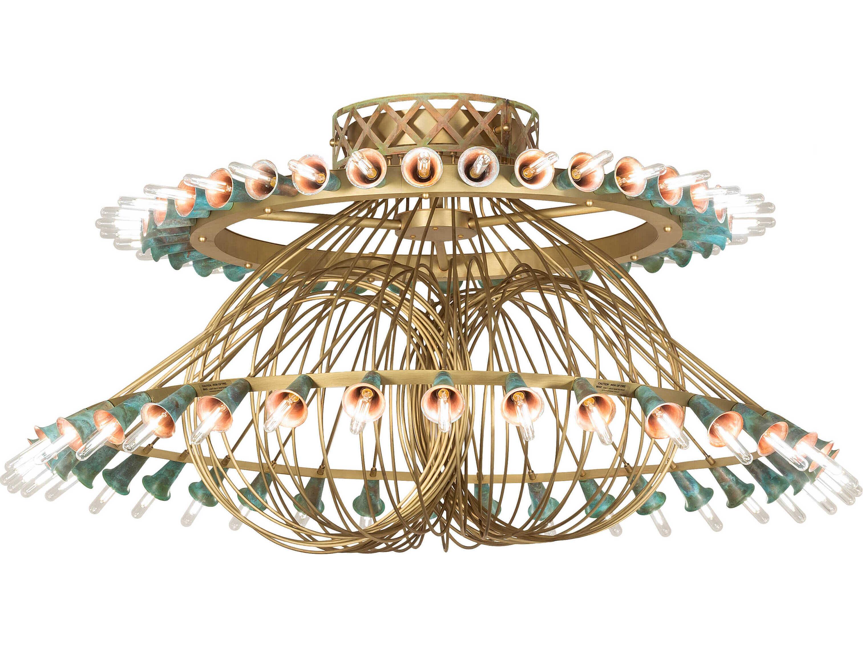 Meyda Coyle 72-Light Brushed Brass Goldtastic Chandelier