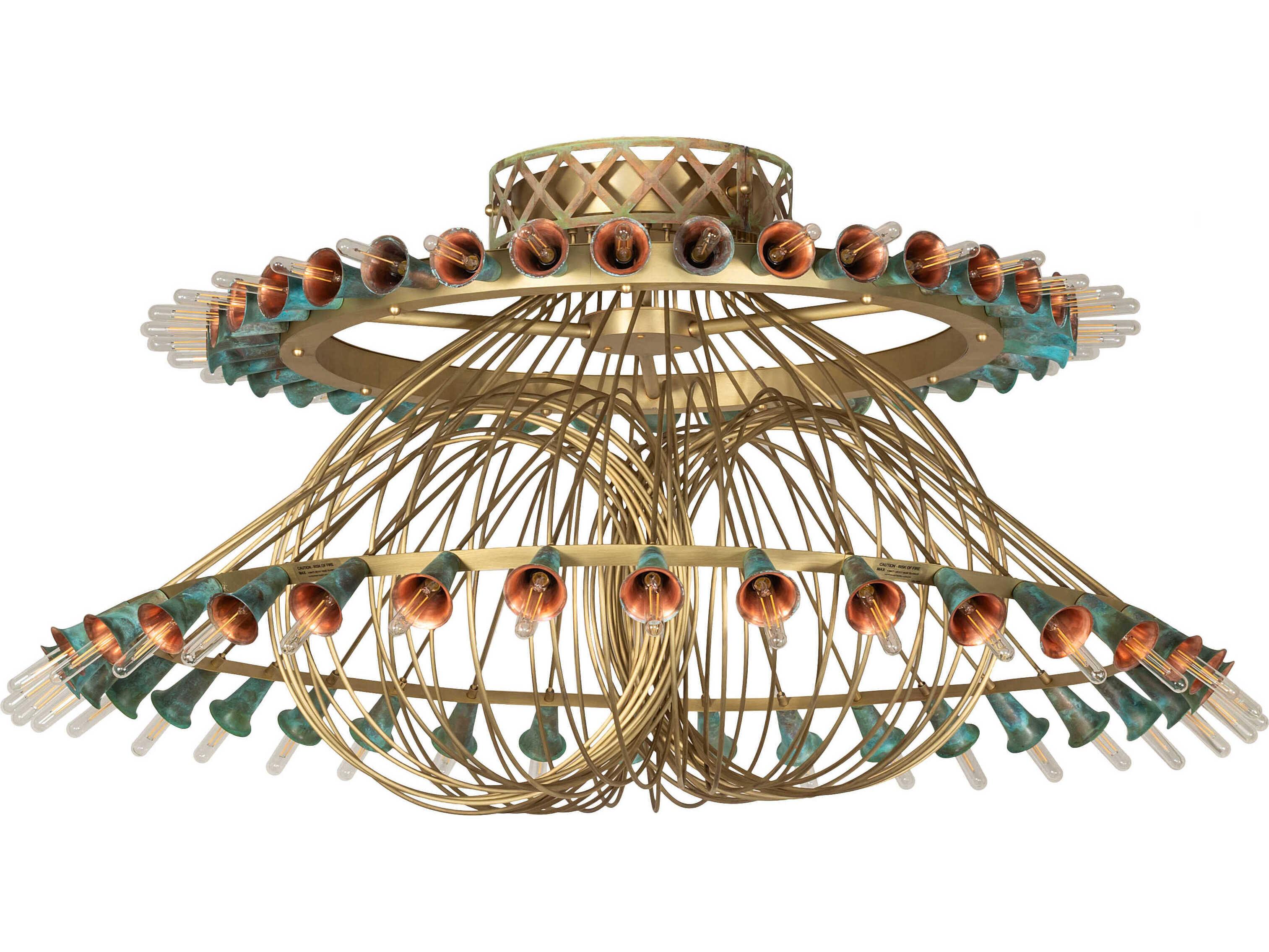 Meyda Coyle 72-Light Brushed Brass Goldtastic Chandelier