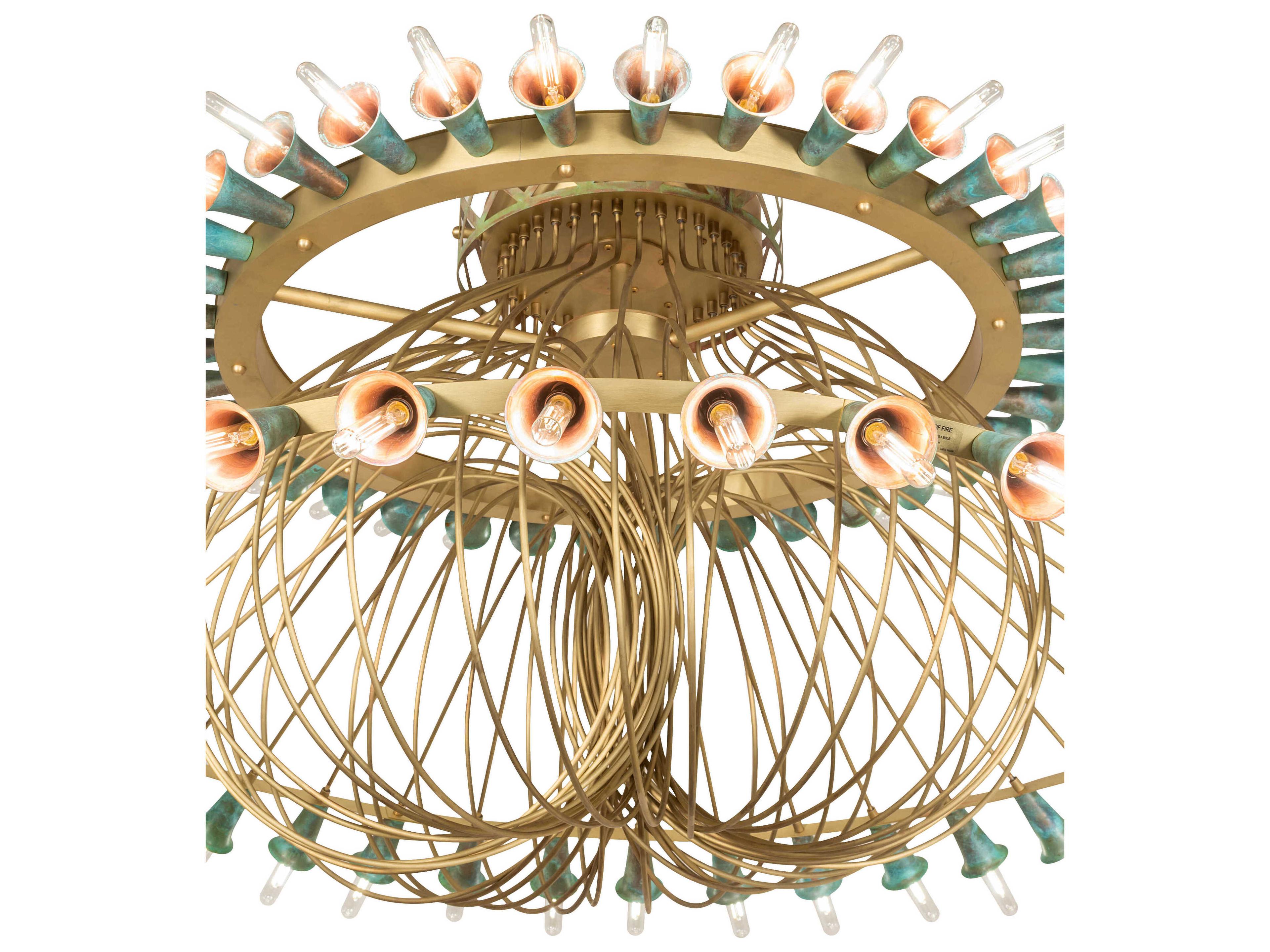 Meyda Coyle 72-Light Brushed Brass Goldtastic Chandelier