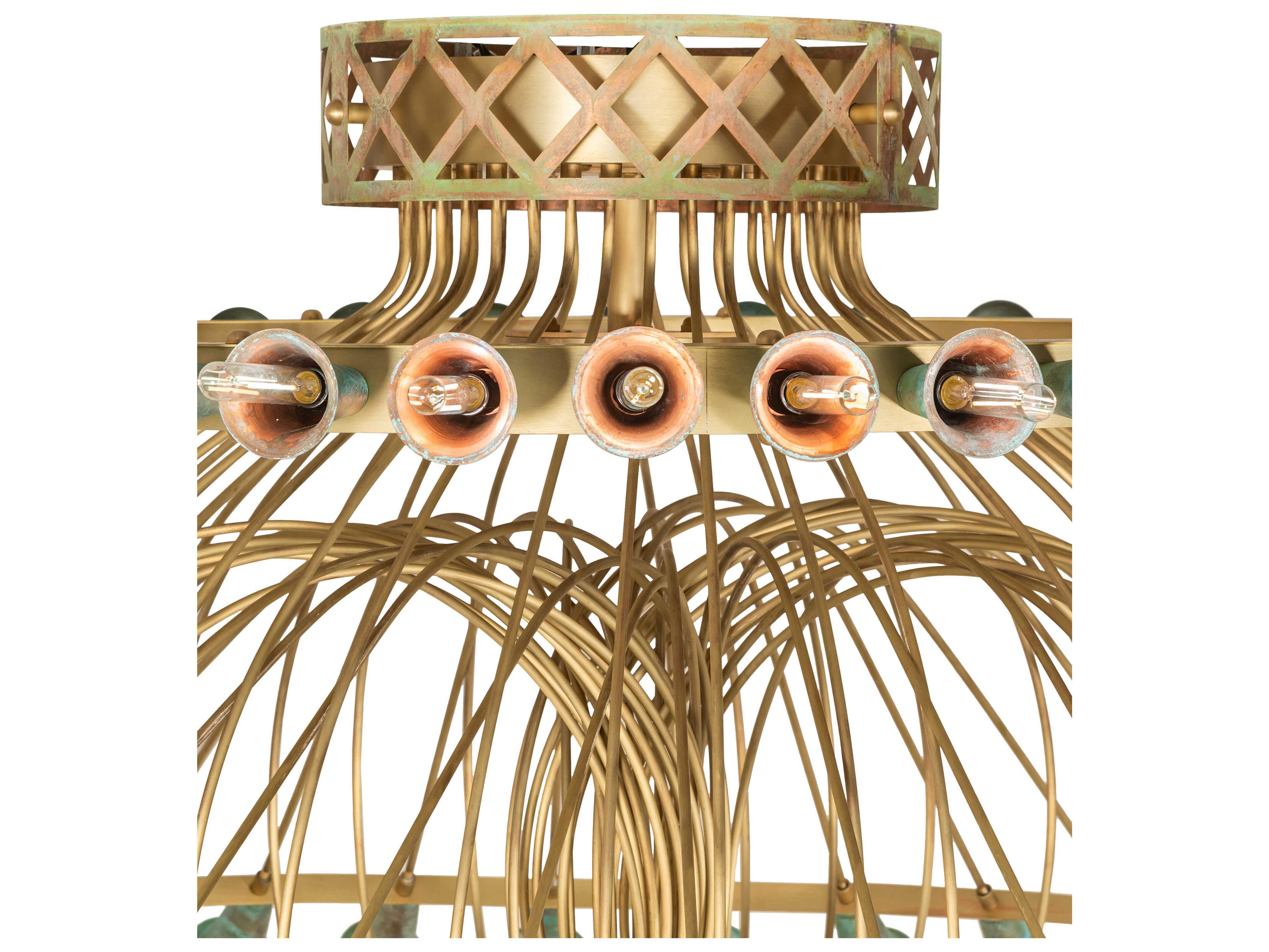 Meyda Coyle 72-Light Brushed Brass Goldtastic Chandelier