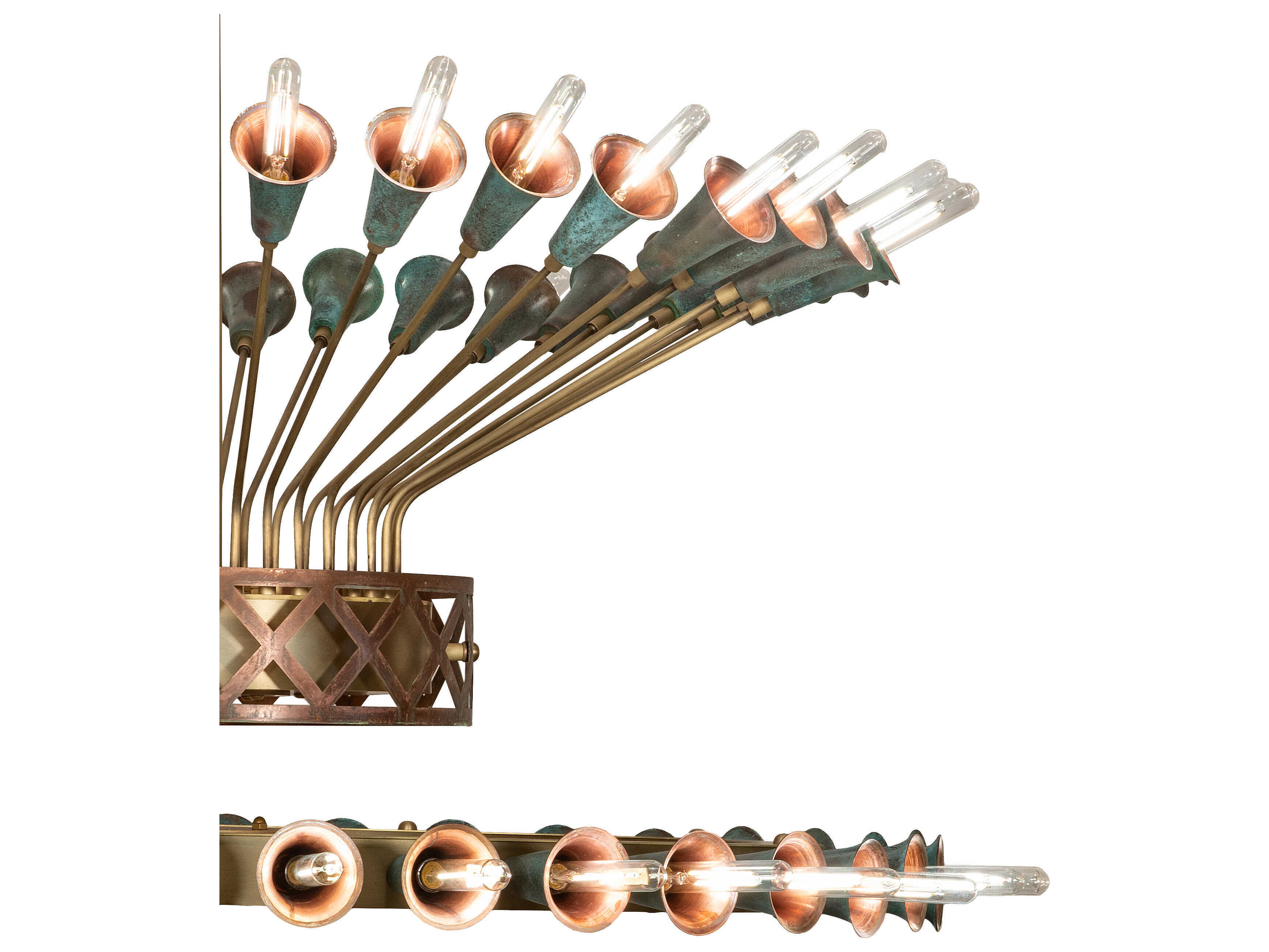 Meyda Coyle 72-Light Brushed Brass Goldtastic Chandelier