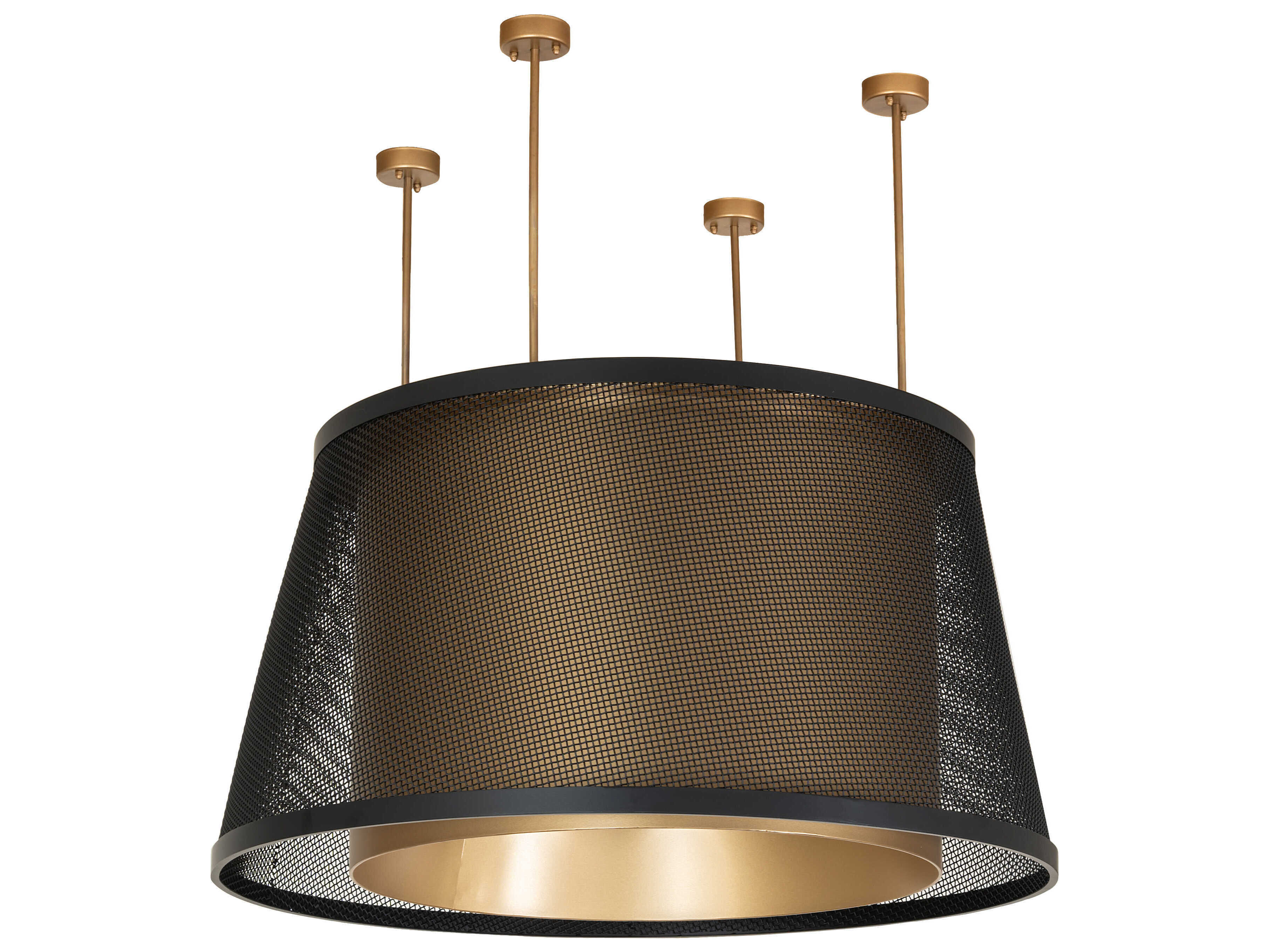 Meyda Cilindro Weave-Tex Gold Metallic Flat Black Pendant