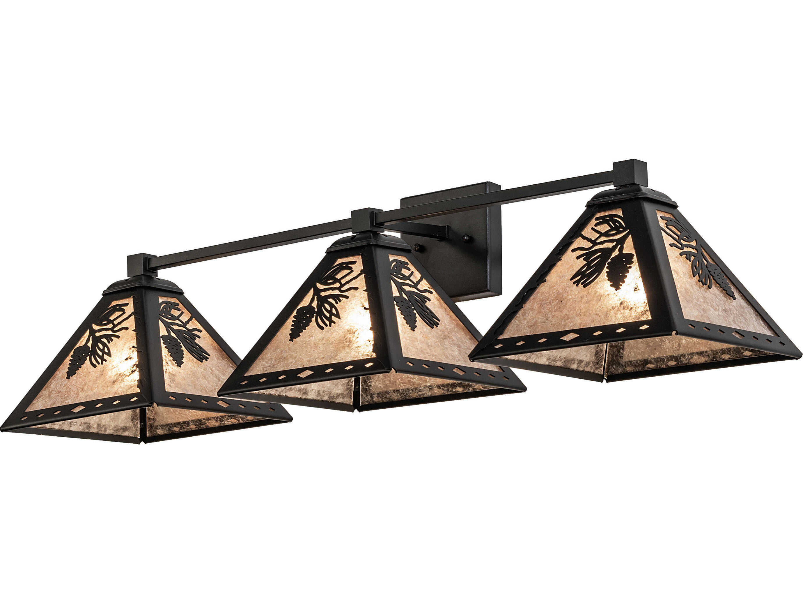 Meyda Pinecone 3-Light Textured Black Vanity Light