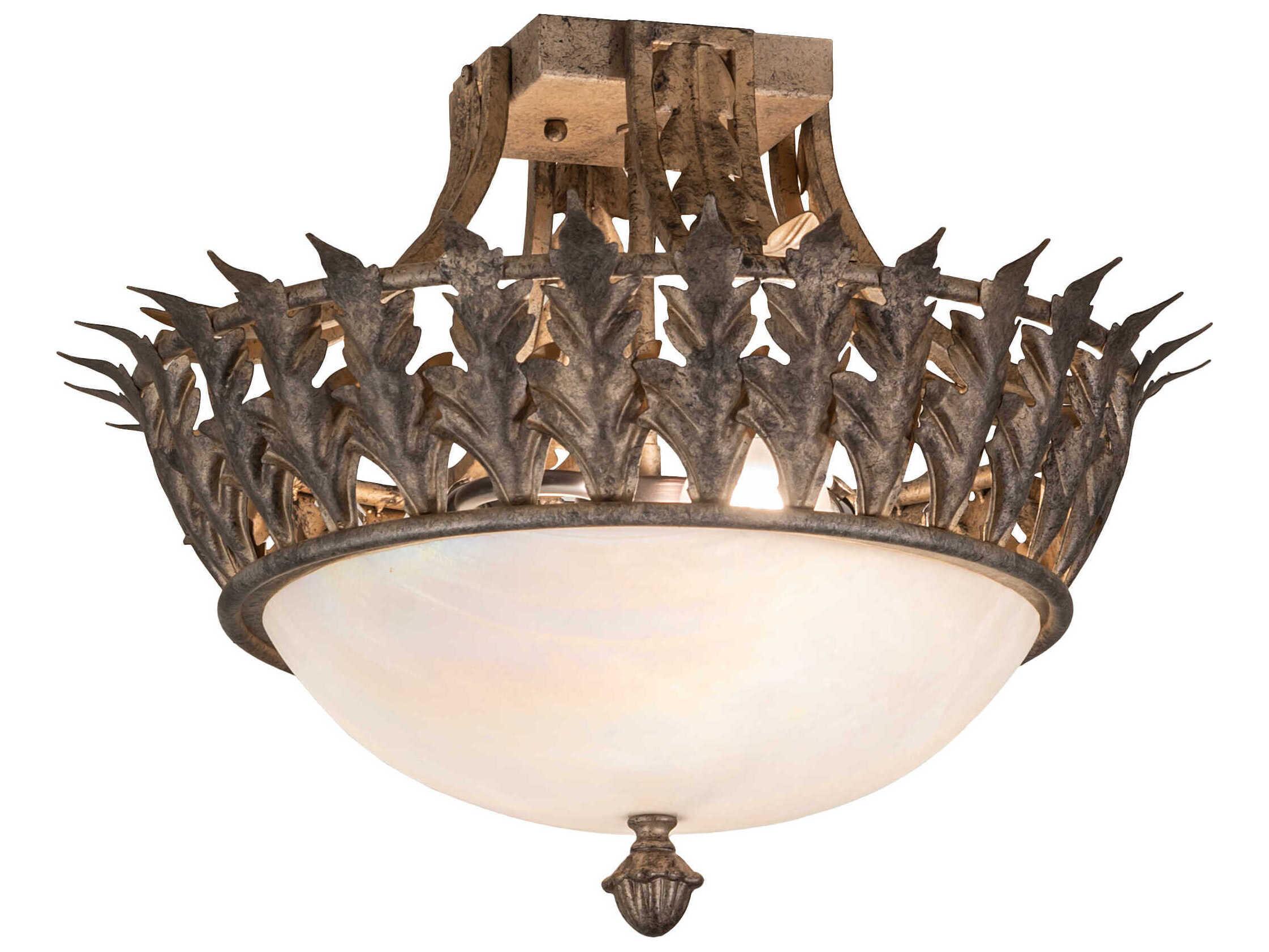 Meyda Hampton 2-Light Corinth Bronze Traditional Bowl Flush Mount