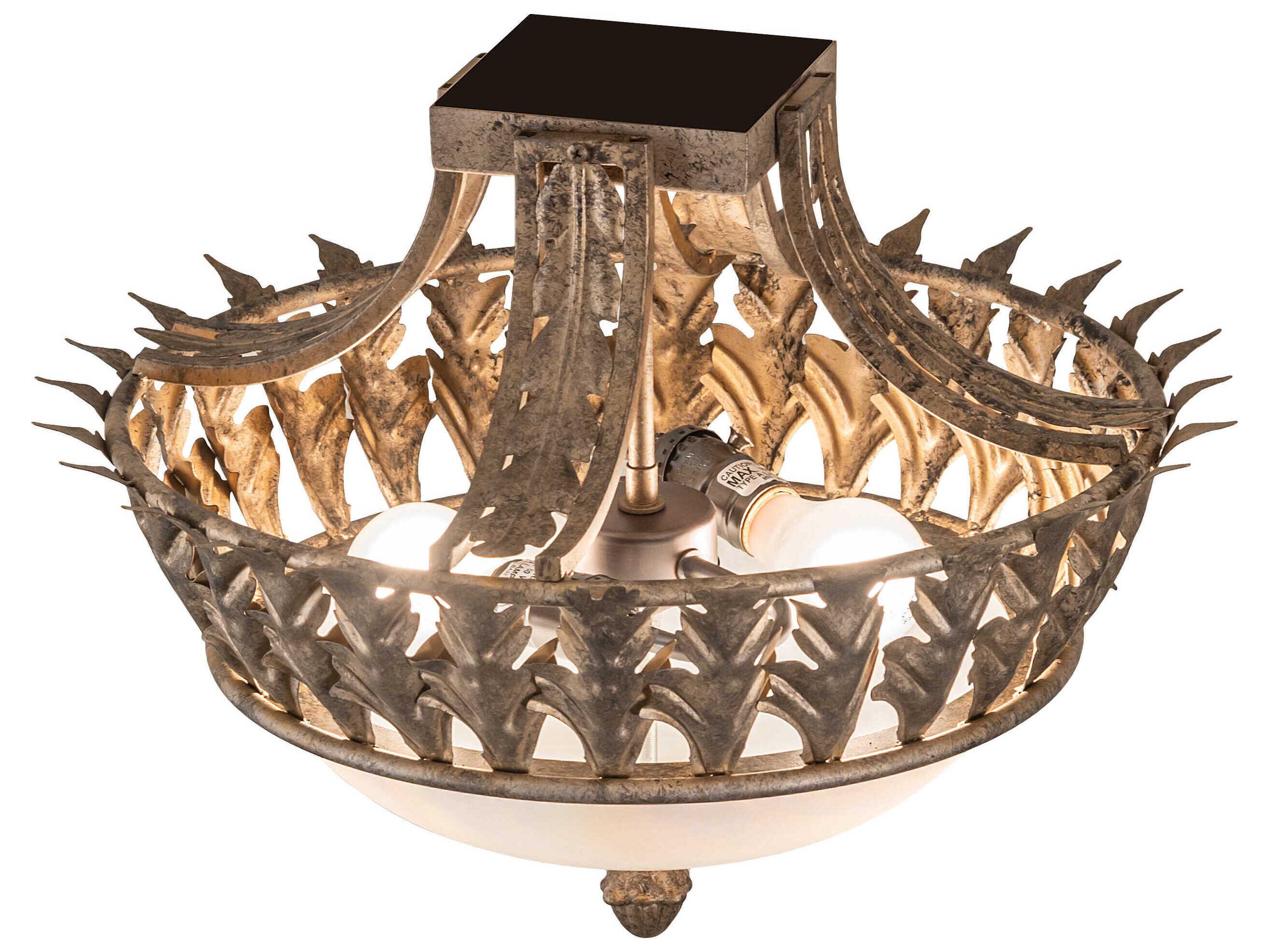 Meyda Hampton 2-Light Corinth Bronze Traditional Bowl Flush Mount