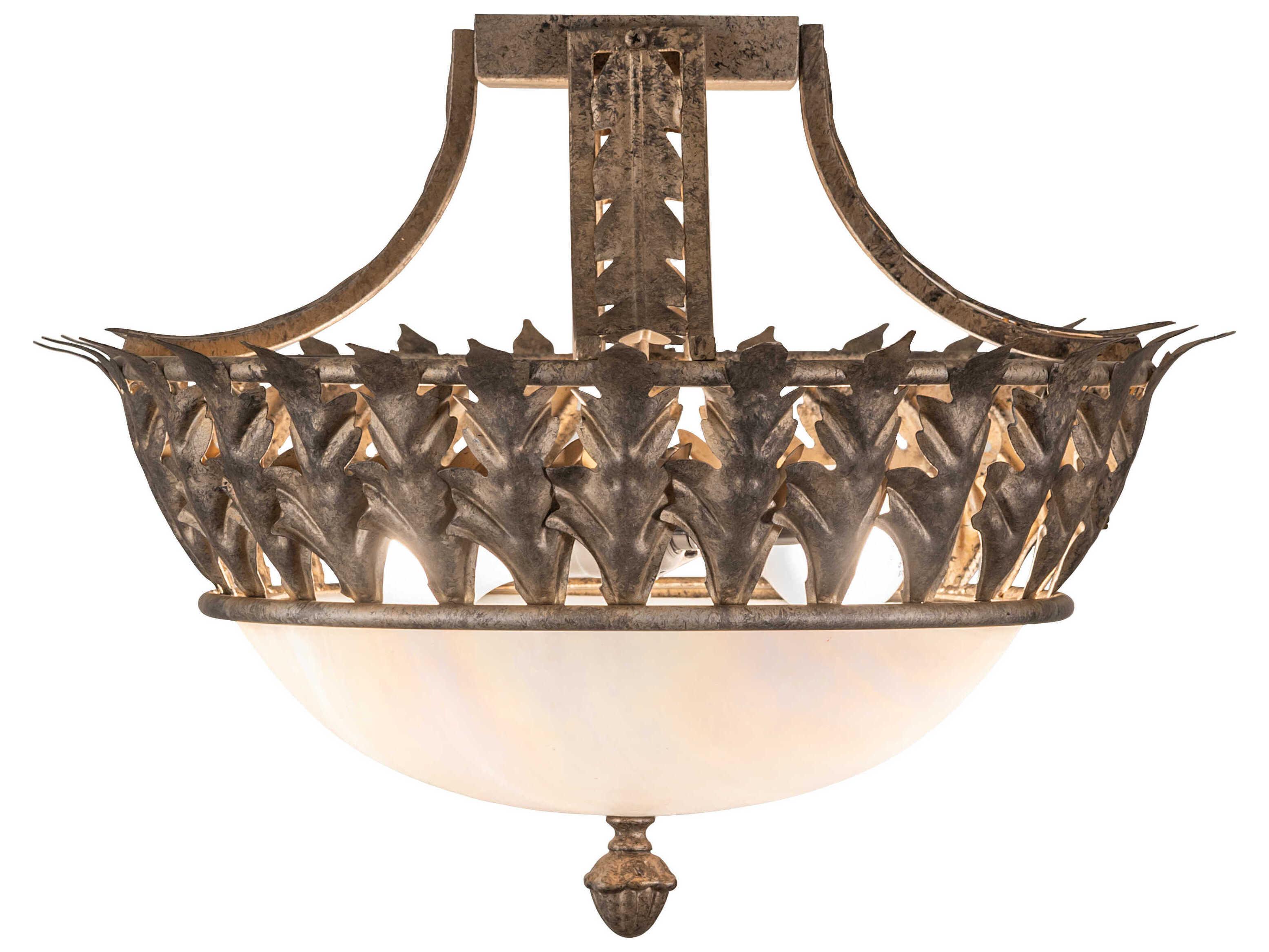 Meyda Hampton 2-Light Corinth Bronze Traditional Bowl Flush Mount
