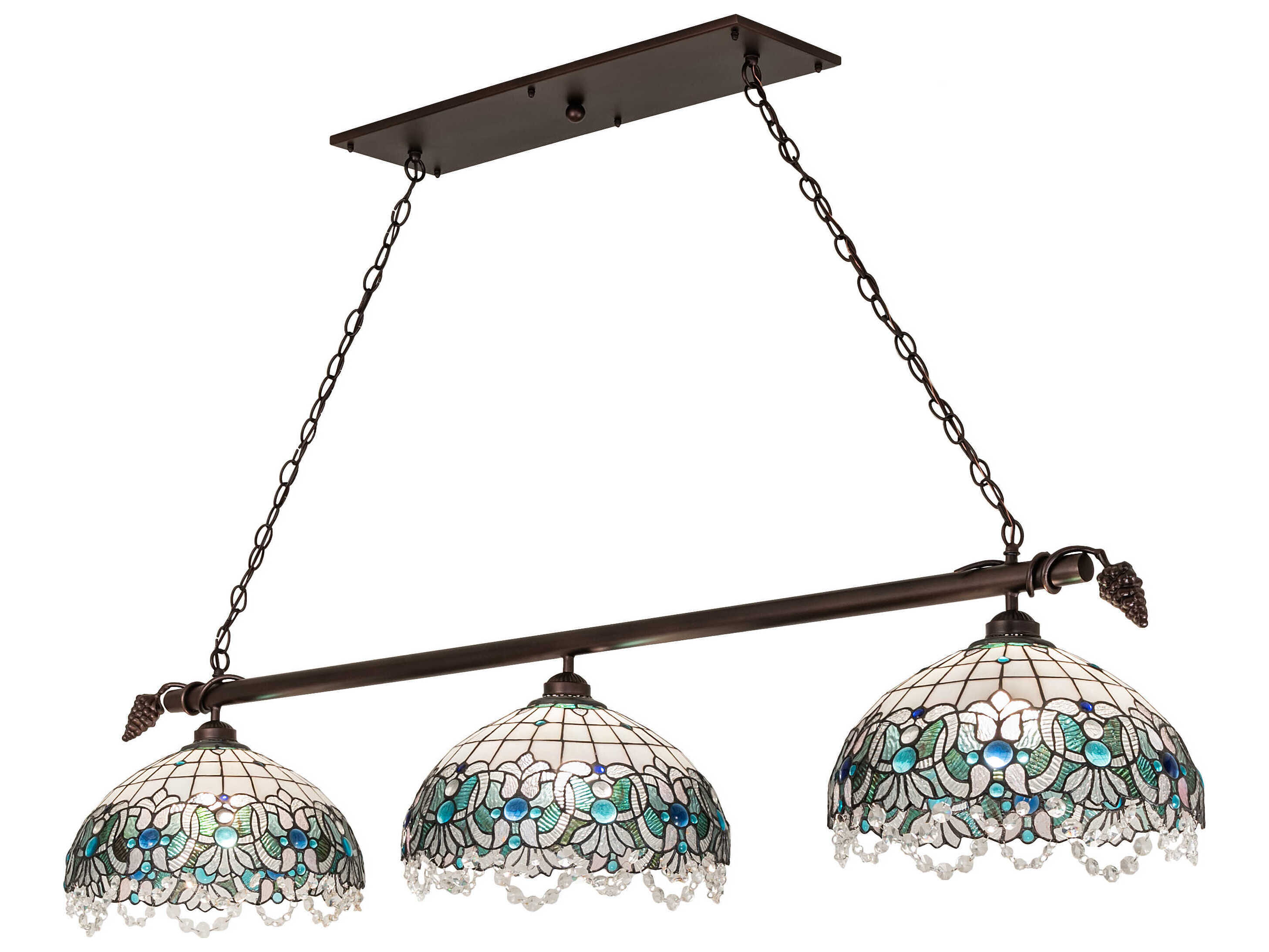 Meyda Angelica 3-Light Mahogany Bronze Traditional Dome Island Pendant