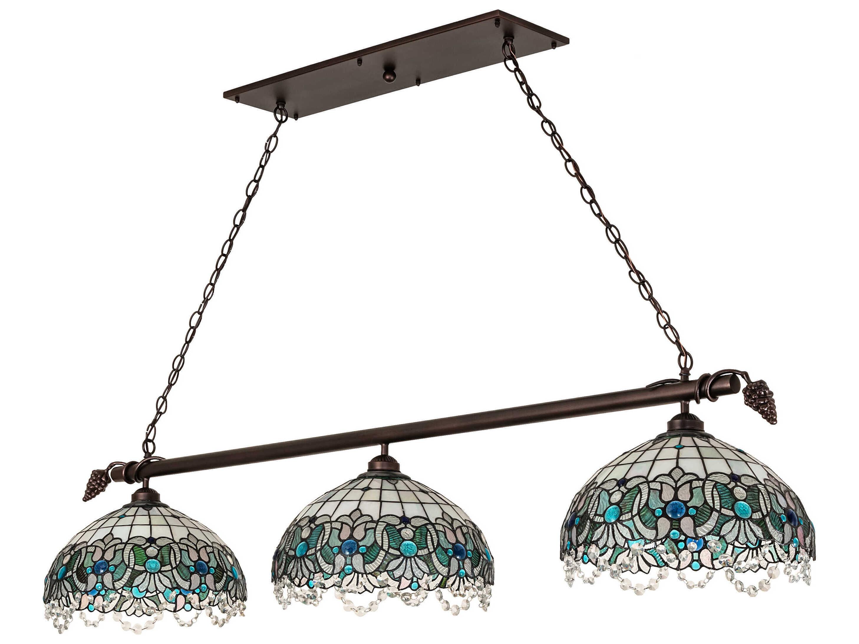 Meyda Angelica 3-Light Mahogany Bronze Traditional Dome Island Pendant