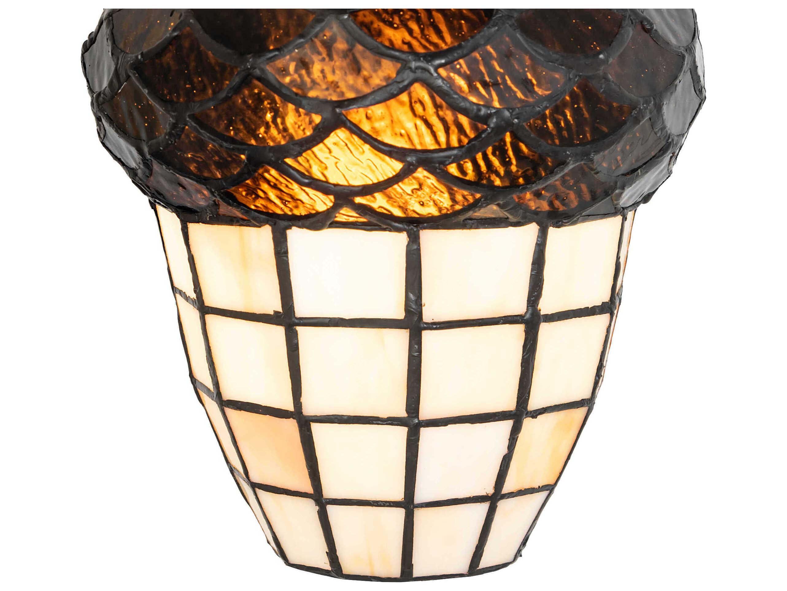 Meyda Oak Leaf And Acorn 1-Light Mahogany Bronze Traditional Flush Mount