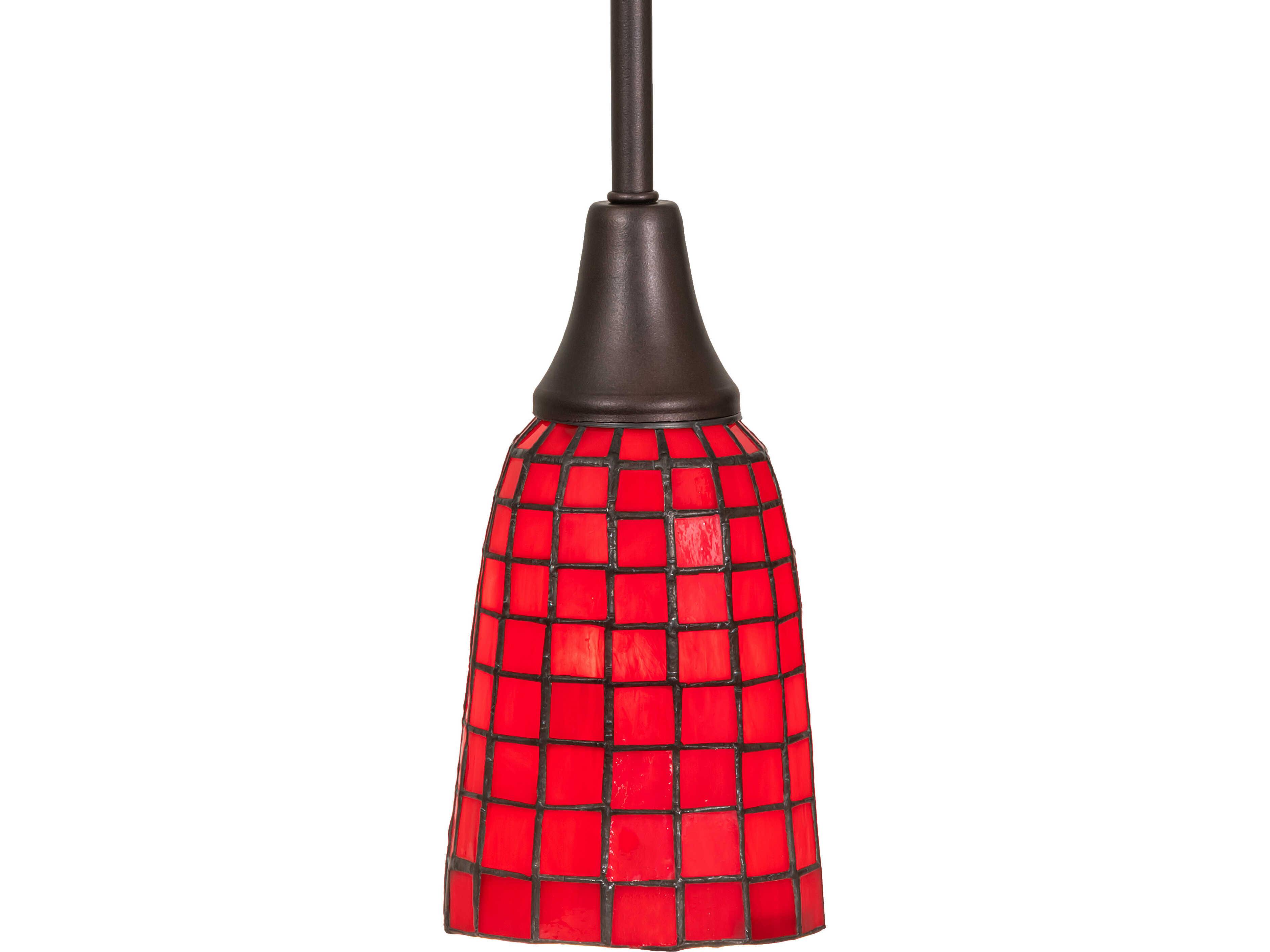 Meyda Terra Roja 1-Light Red Bell Mini Pendant