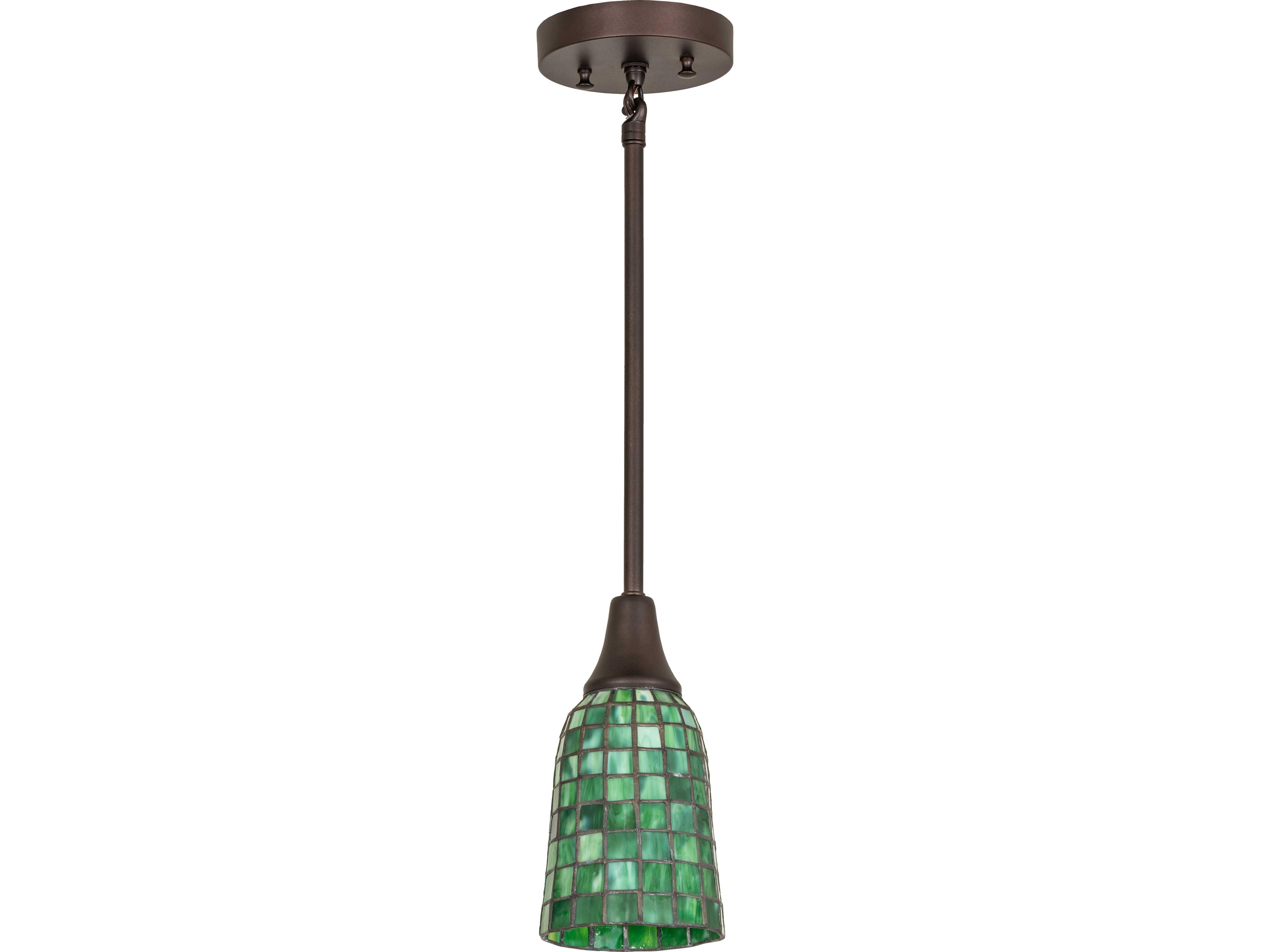 Meyda Terra Esmeralda 1-Light Green Mini Pendant