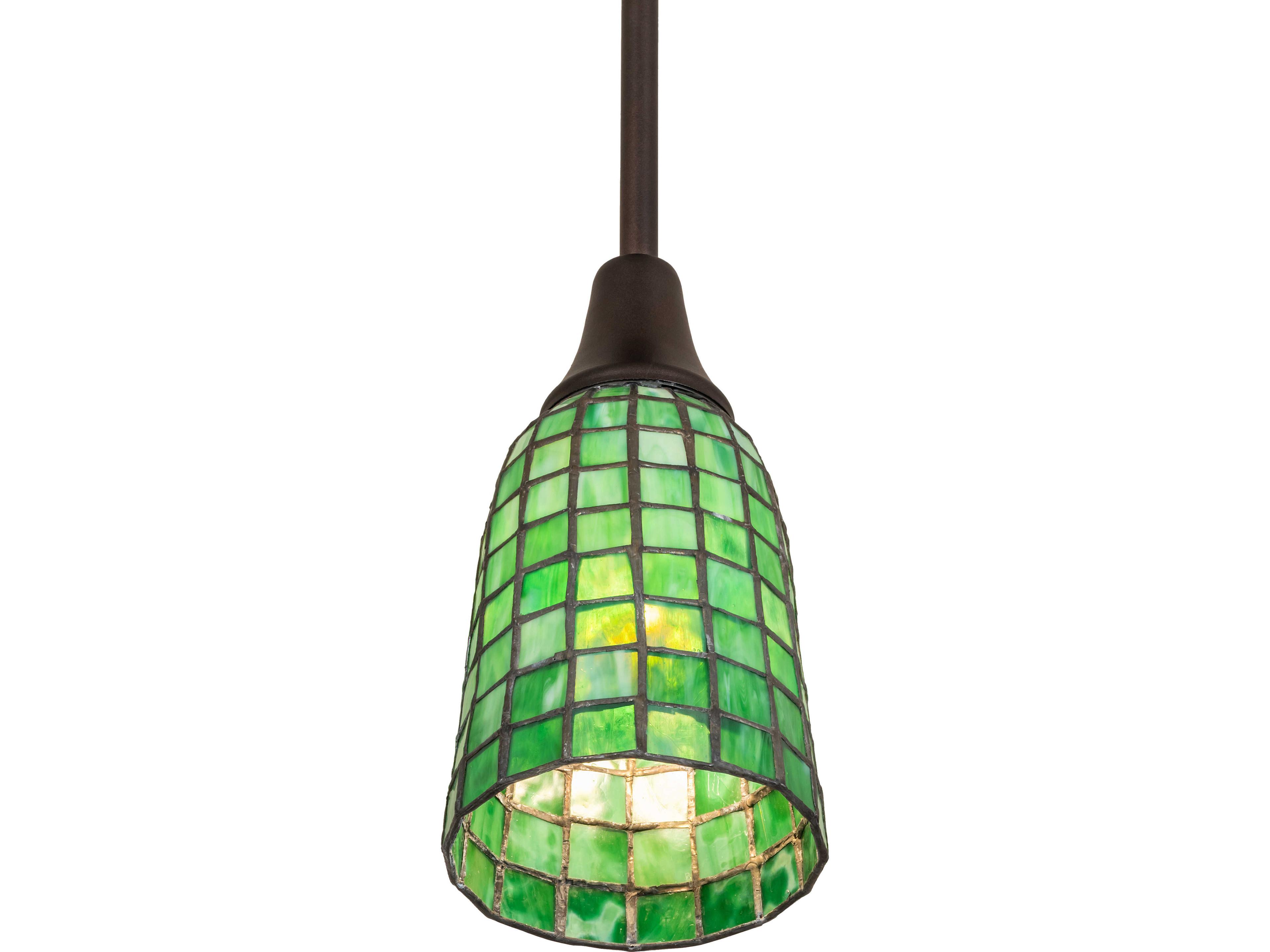 Meyda Terra Esmeralda 1-Light Green Mini Pendant