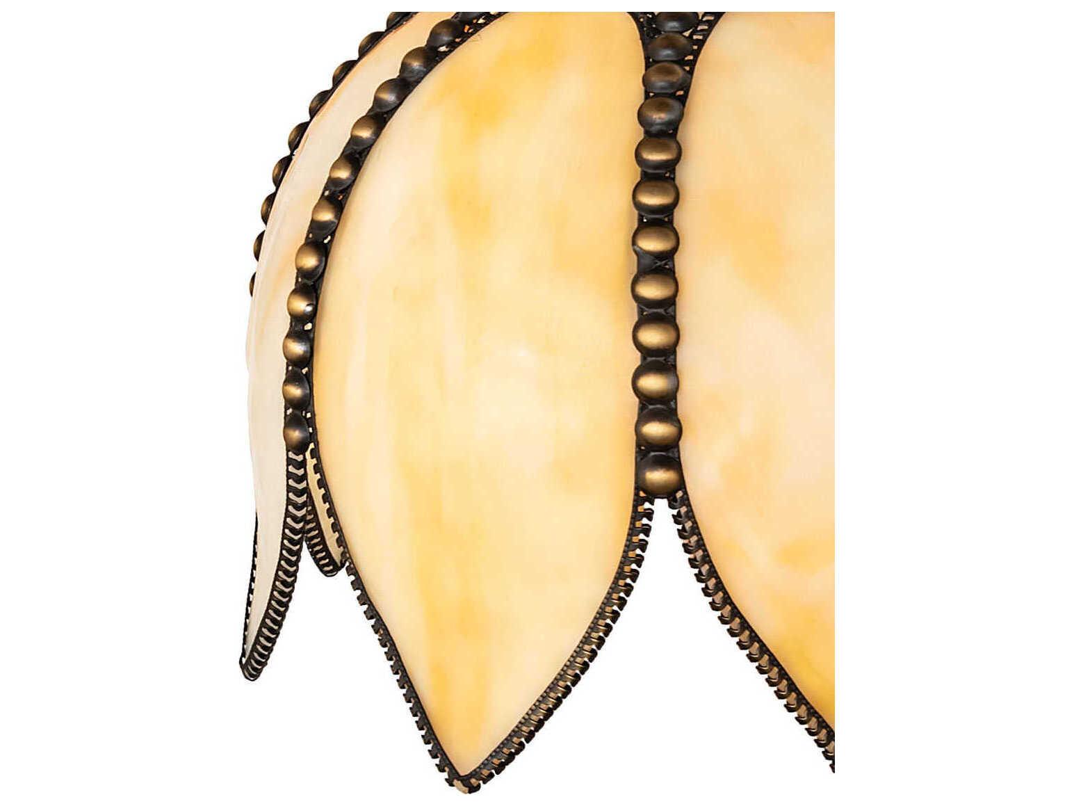 Meyda Tulip 1-Light Oil Rubbed Bronze Off White Traditional Mini Pendant