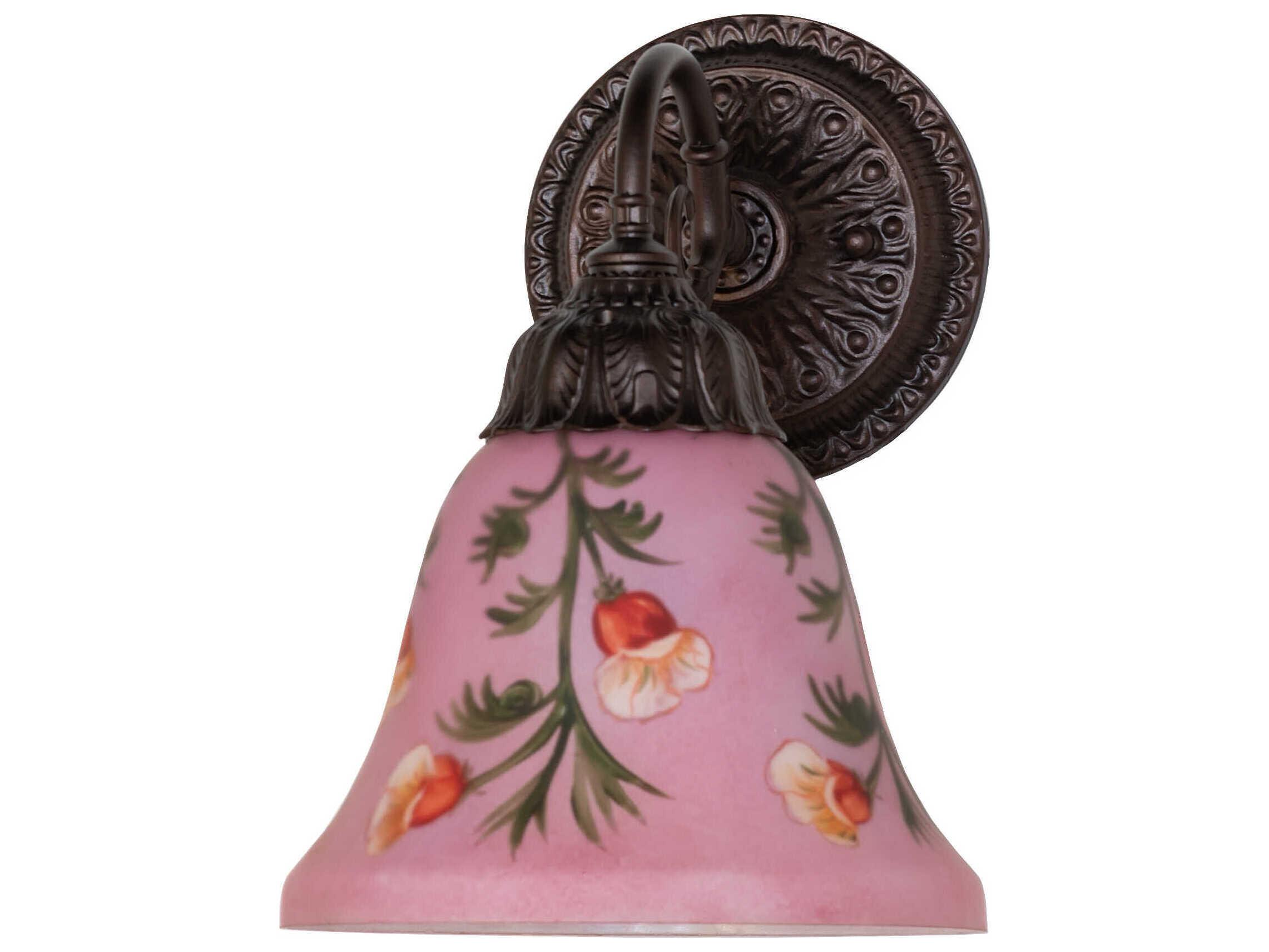 Meyda Bell Flower 1-Light Bronze Traditional Wall Sconce