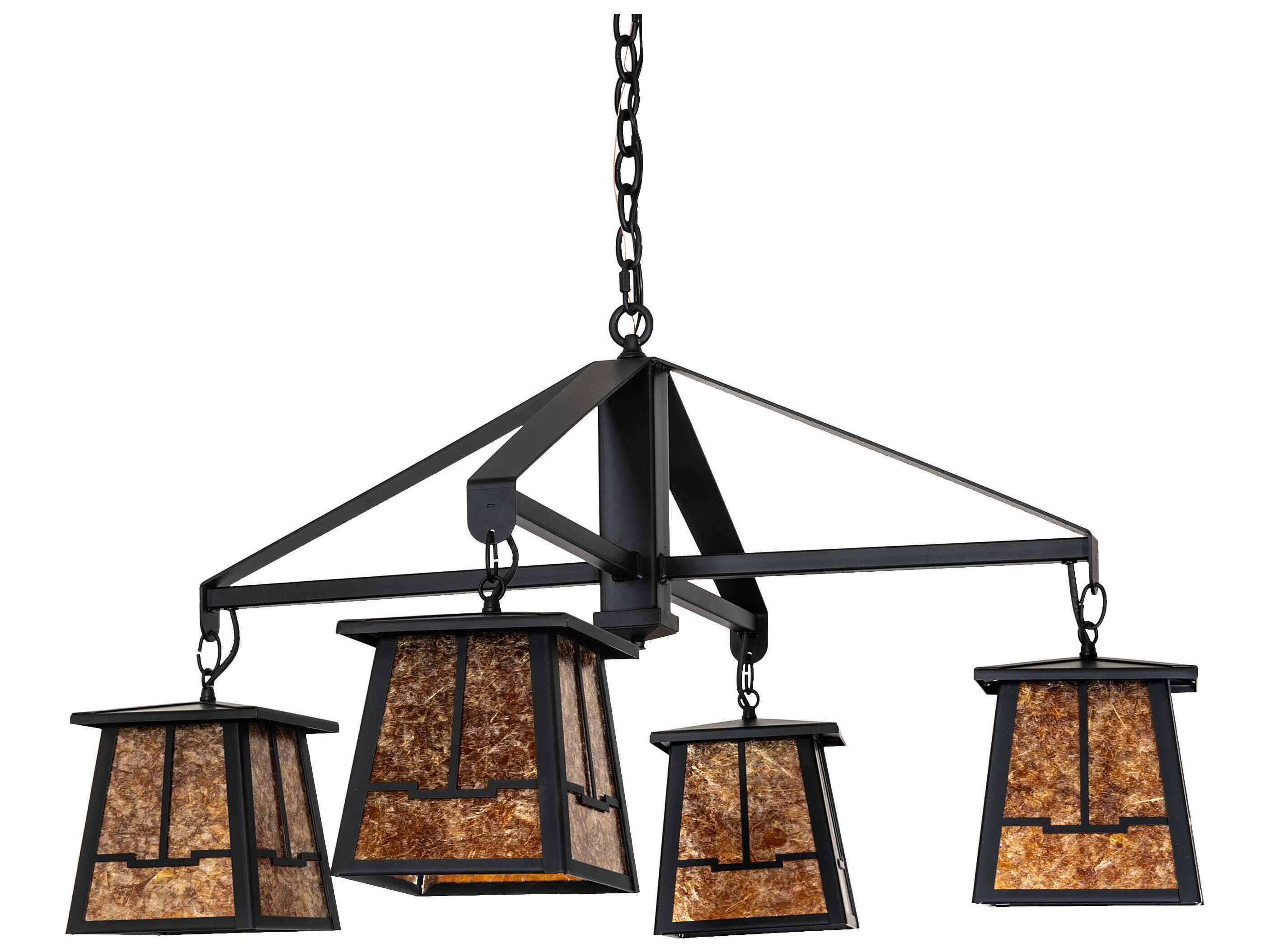 Meyda Bungalow 4-Light Flat Black Traditional Chandelier