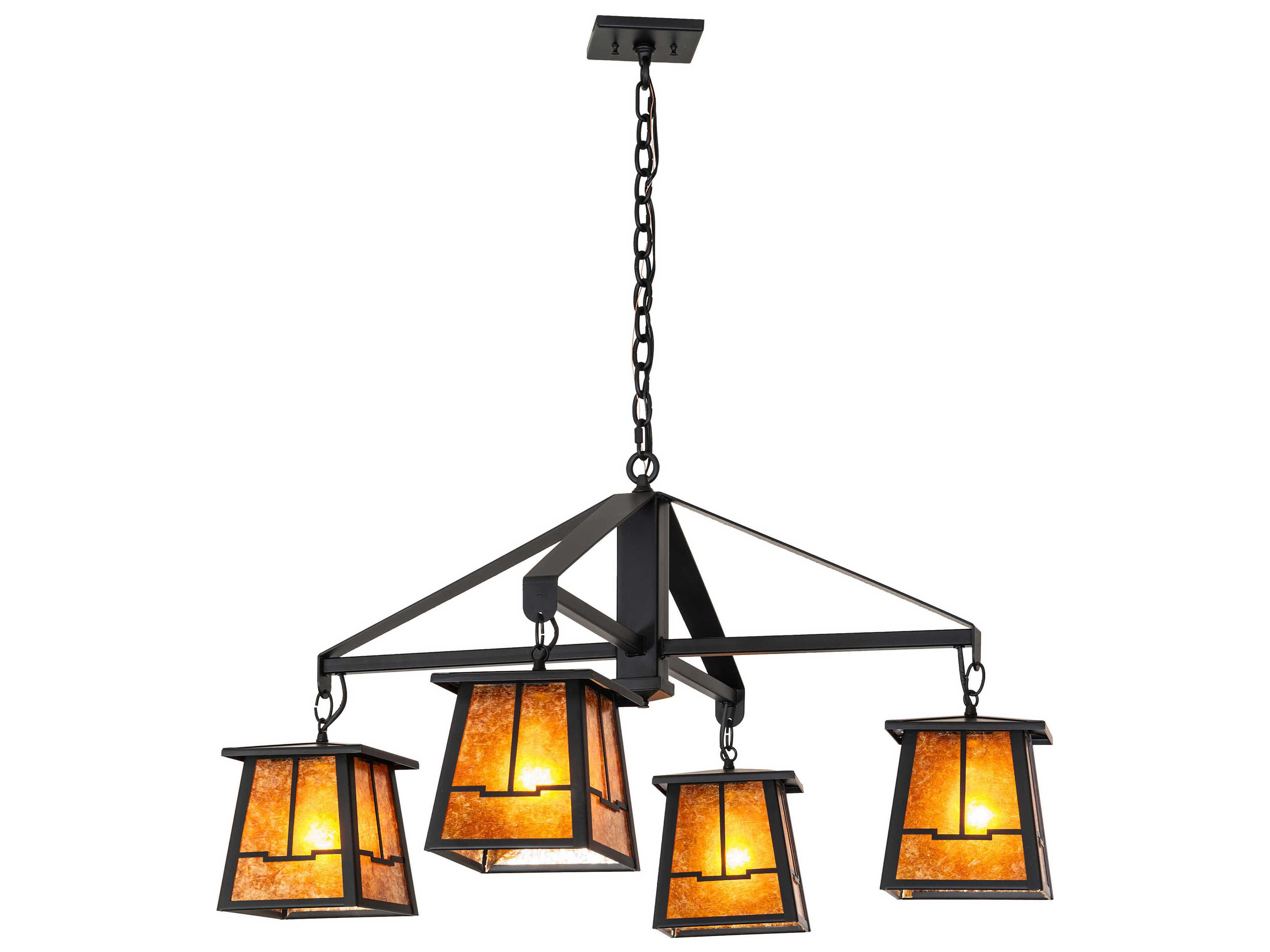 Meyda Bungalow 4-Light Flat Black Traditional Chandelier