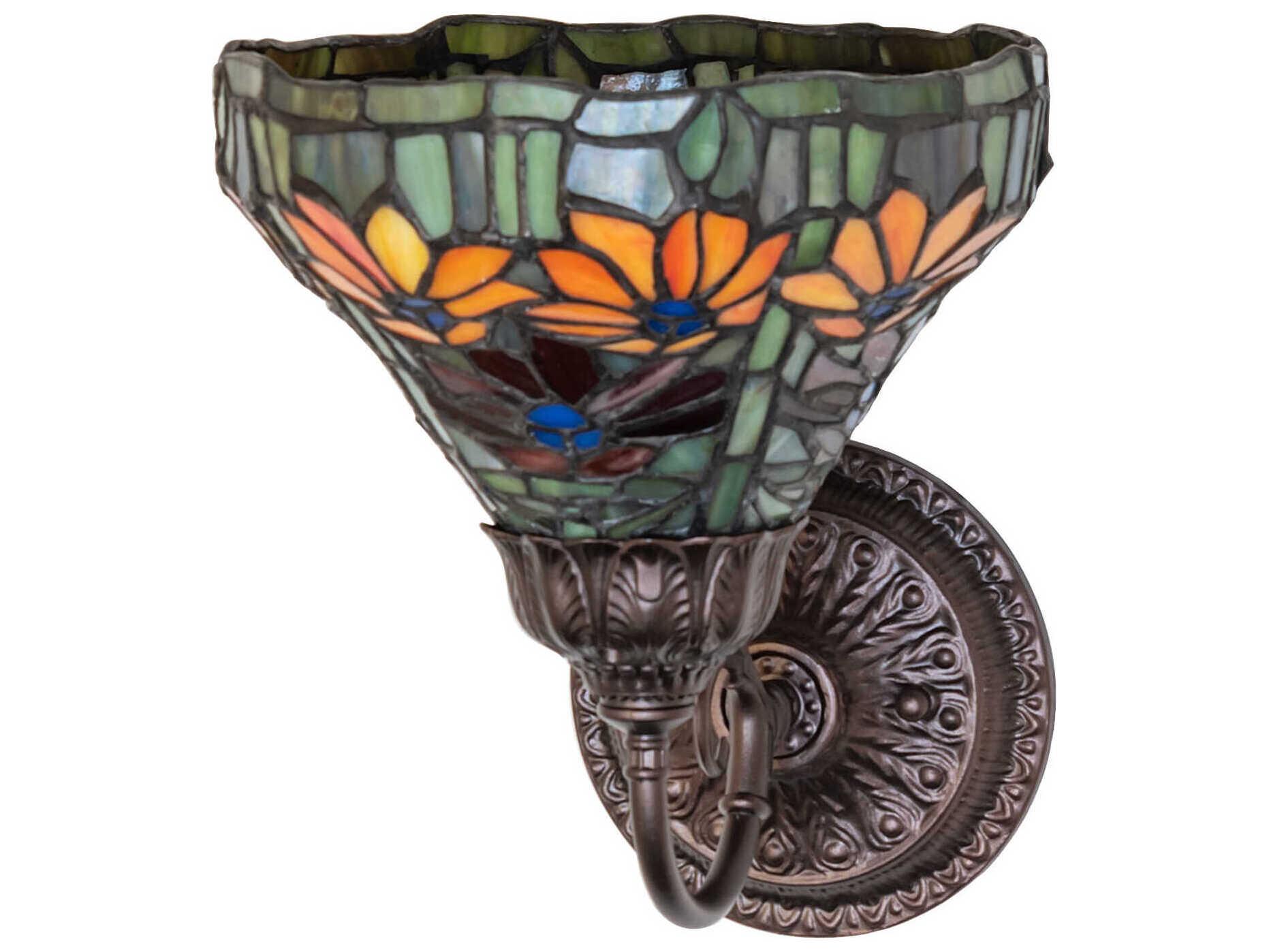 Meyda Poinsettia 1-Light Mahogany Bronze Traditional Wall Sconce