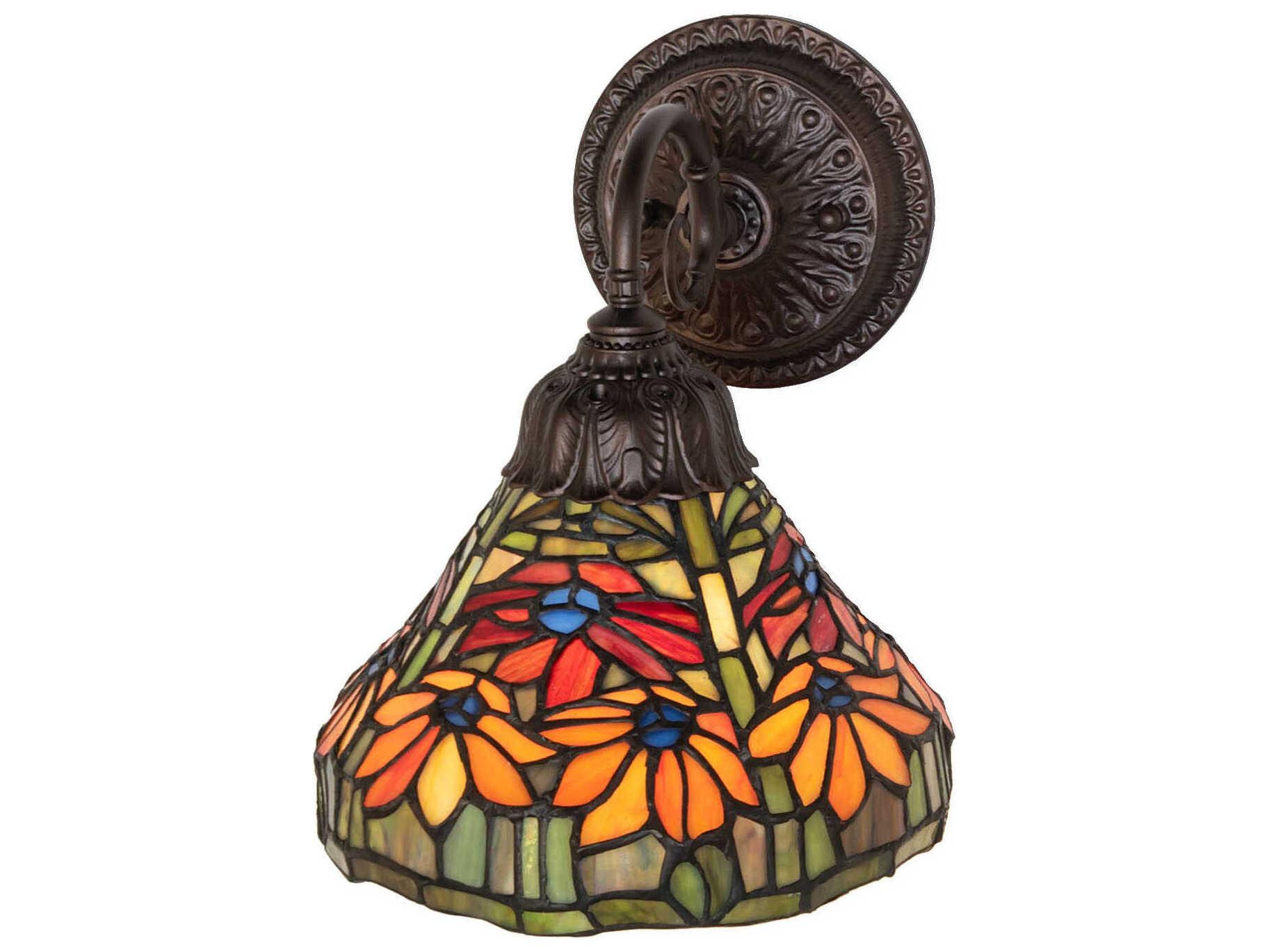 Meyda Poinsettia 1-Light Mahogany Bronze Traditional Wall Sconce