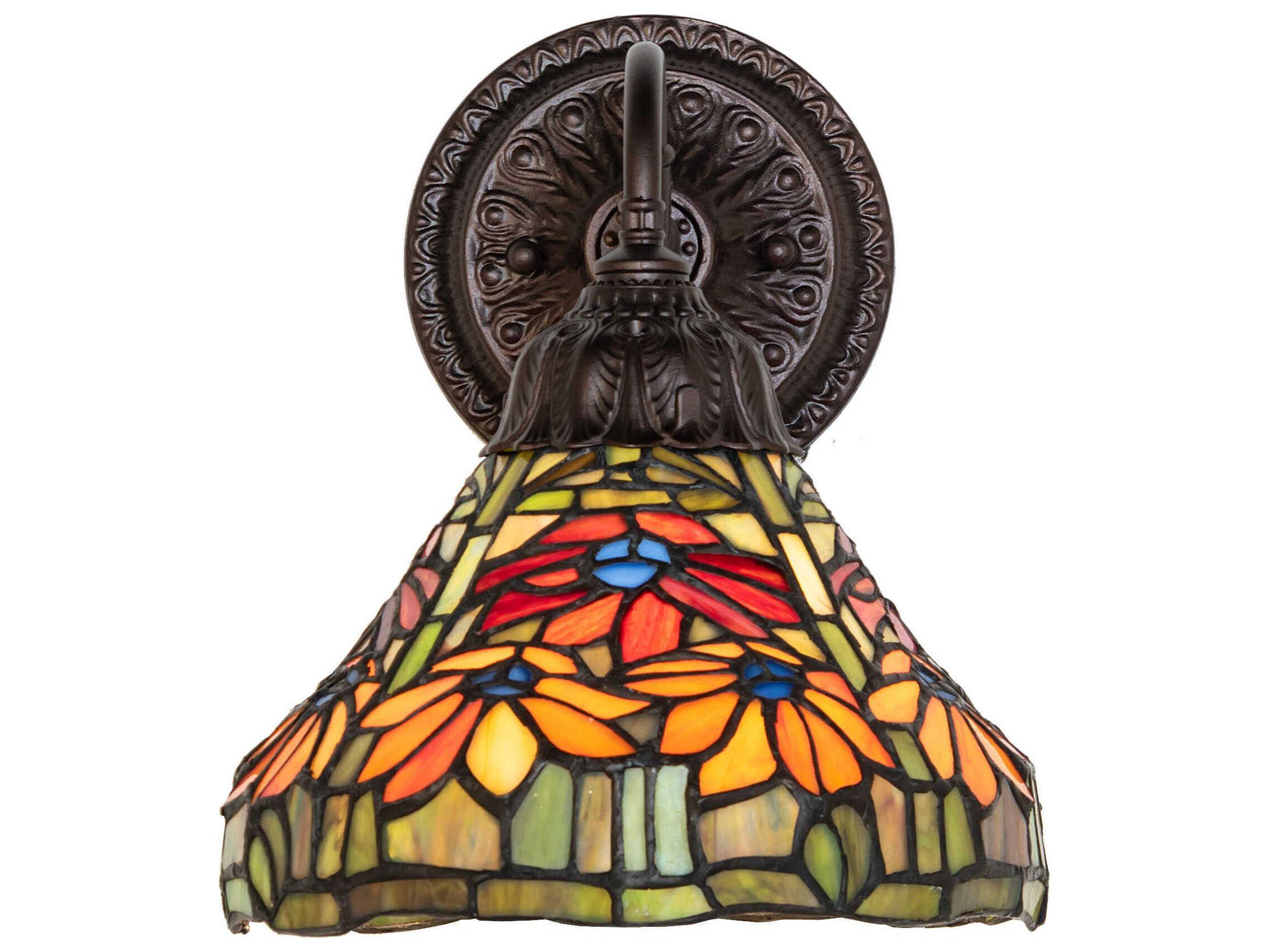 Meyda Poinsettia 1-Light Mahogany Bronze Traditional Wall Sconce