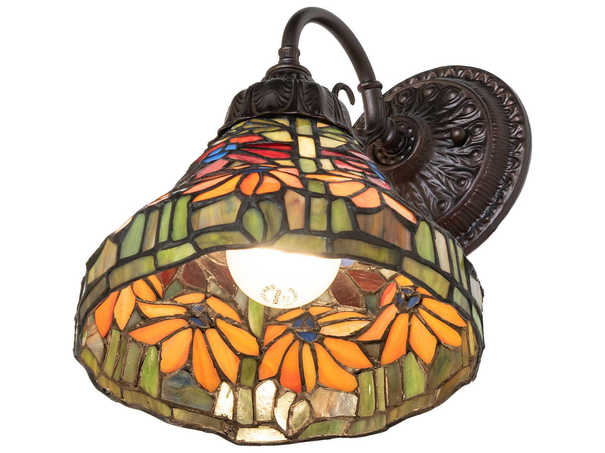Meyda Poinsettia 1-Light Mahogany Bronze Traditional Wall Sconce