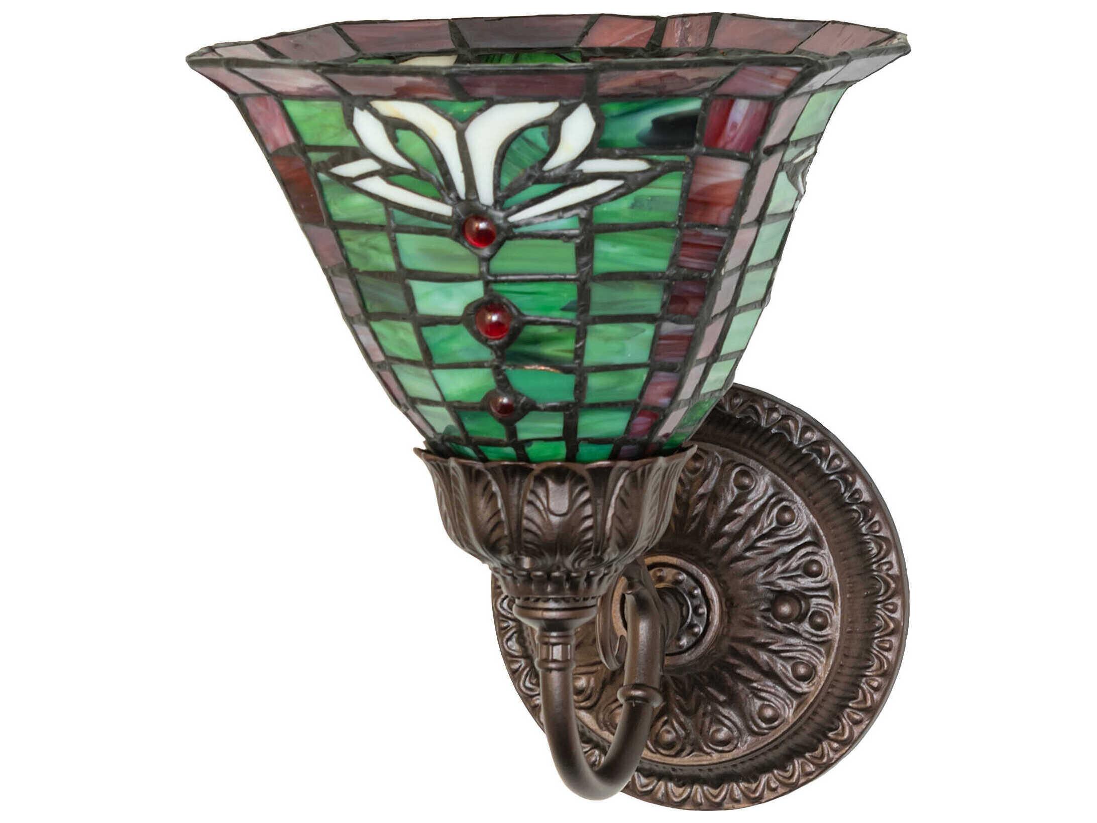 Meyda Dublin 1-Light Mahogany Bronze Traditional Wall Sconce