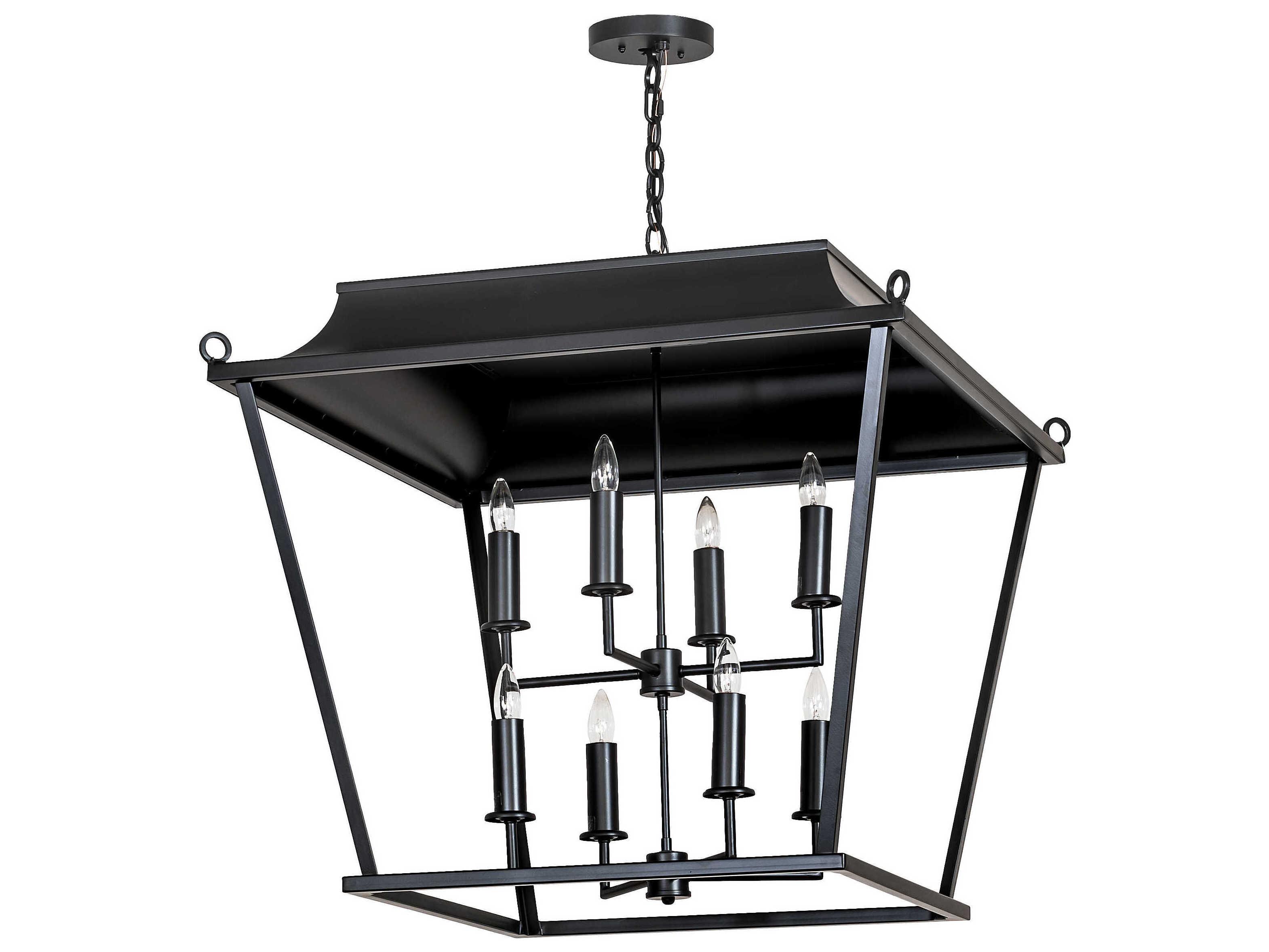 Meyda Bastille 8-Light Solar Black Chandelier