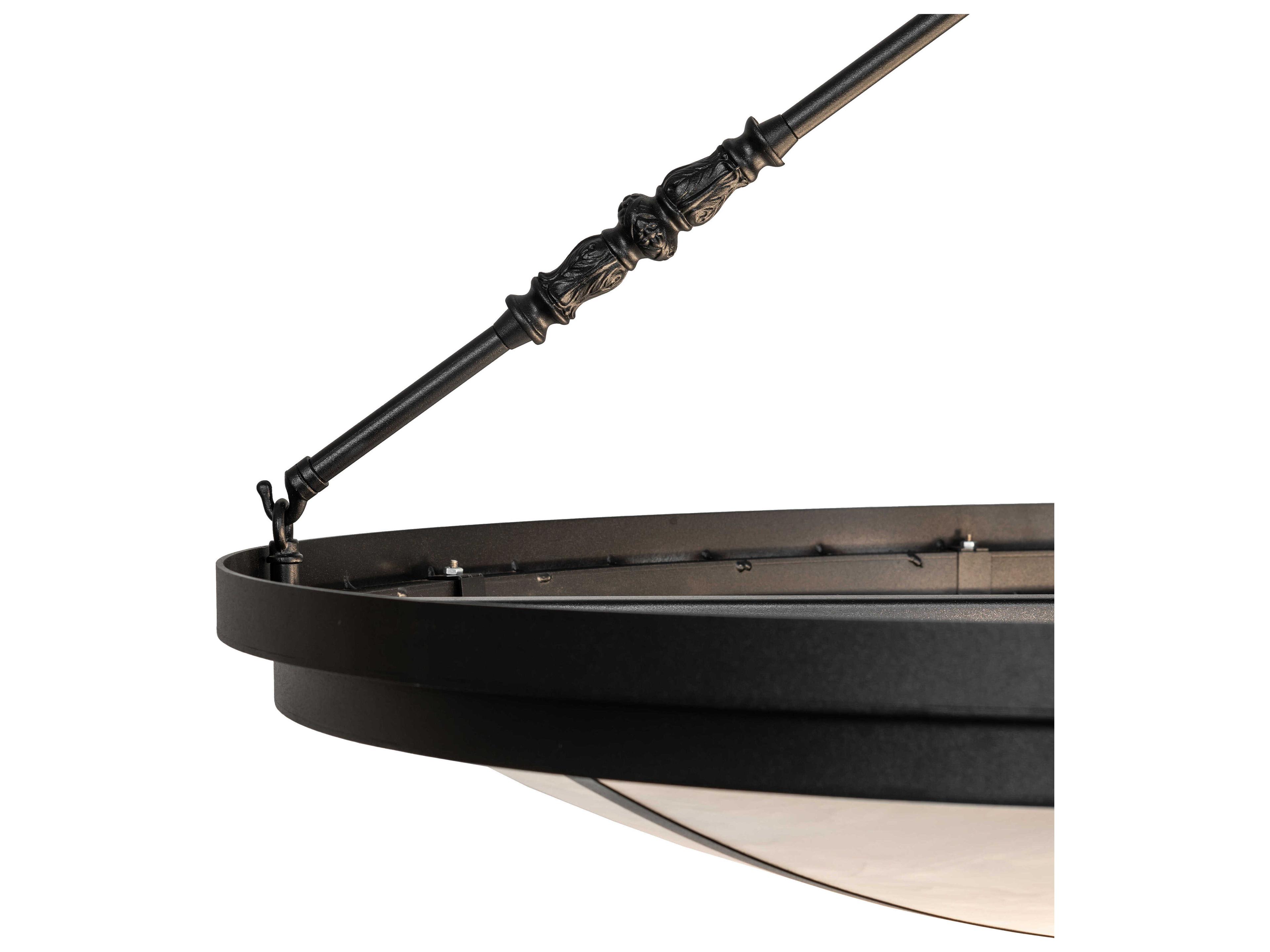 Meyda Commerce 6-Light Textured Black Bowl Semi Flush Mount