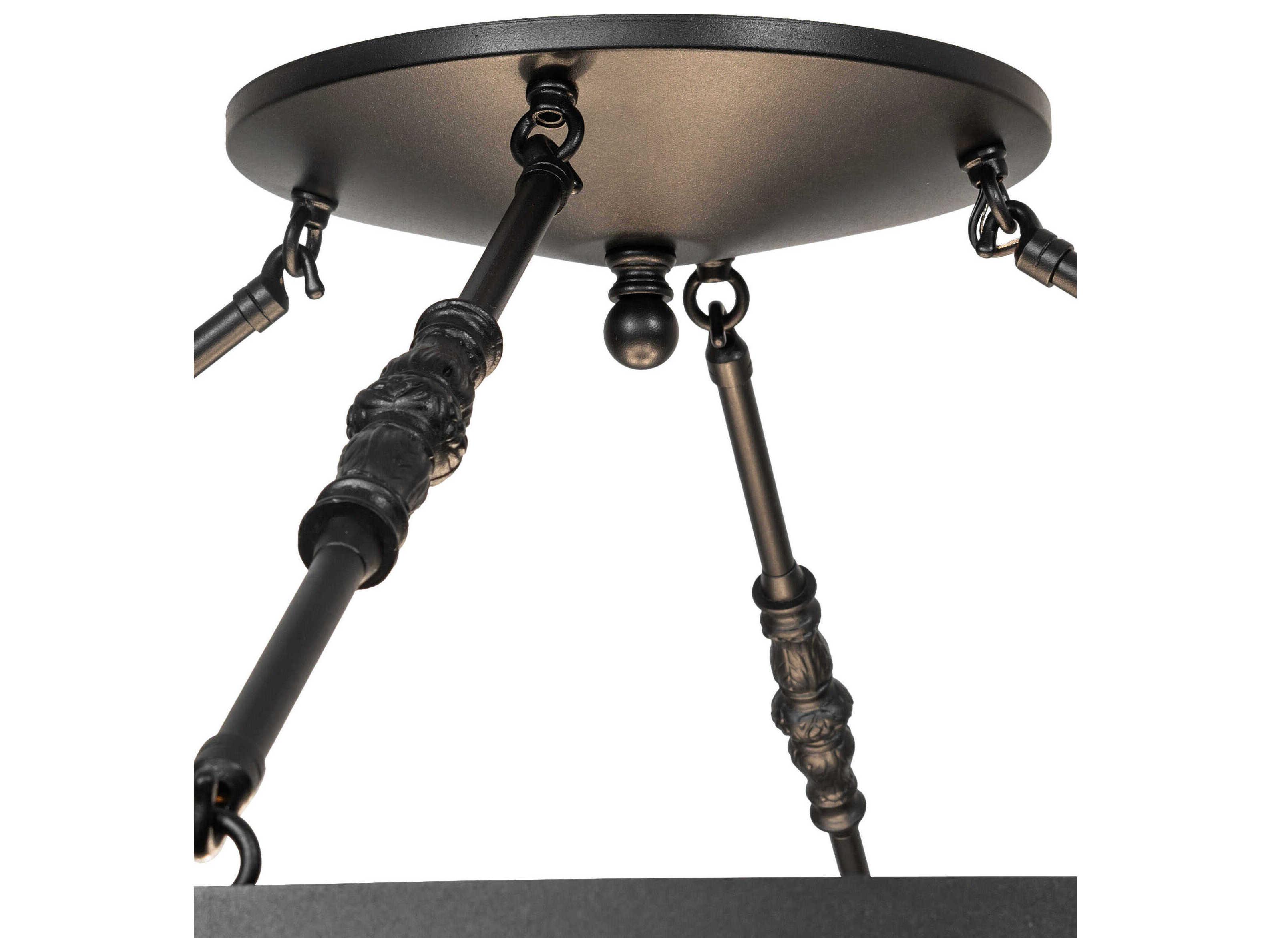 Meyda Commerce 6-Light Textured Black Bowl Semi Flush Mount