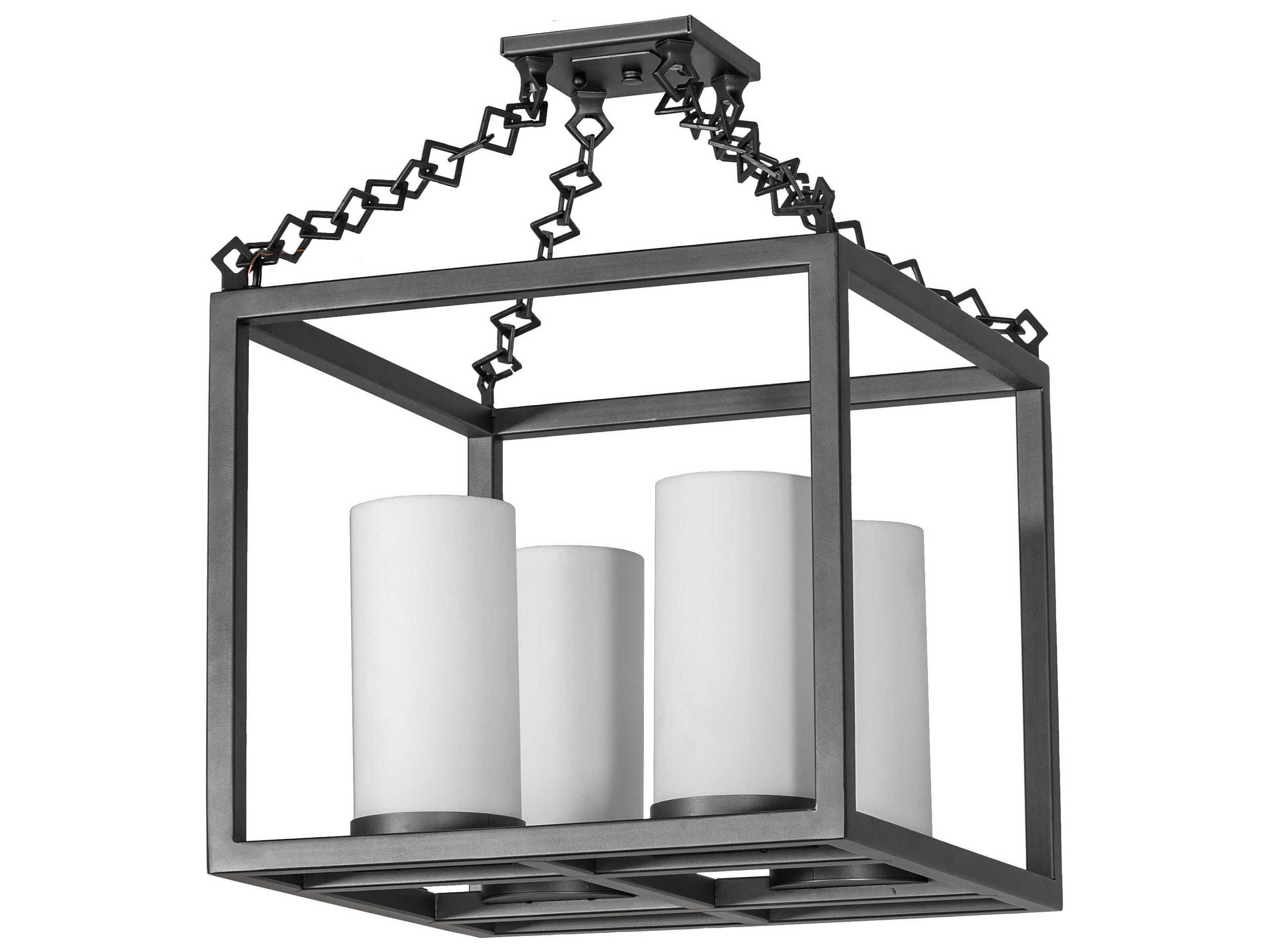 Meyda Kitzi 4-Light Wrought Iron Semi Flush Mount