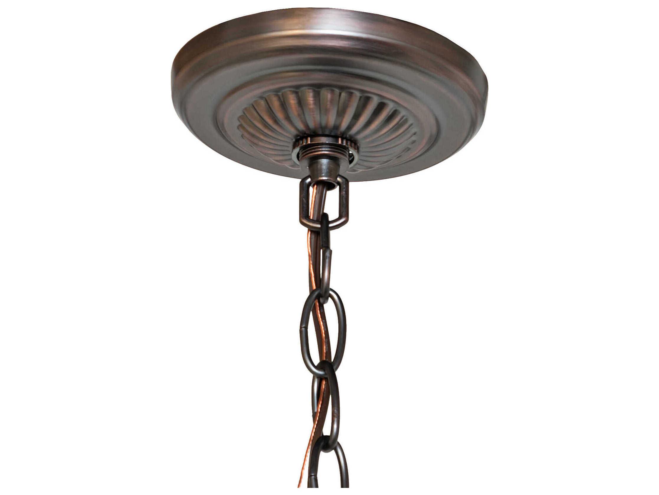 Meyda Tulip 1-Light Craftsman Brown Brass Blue Traditional Mini Pendant