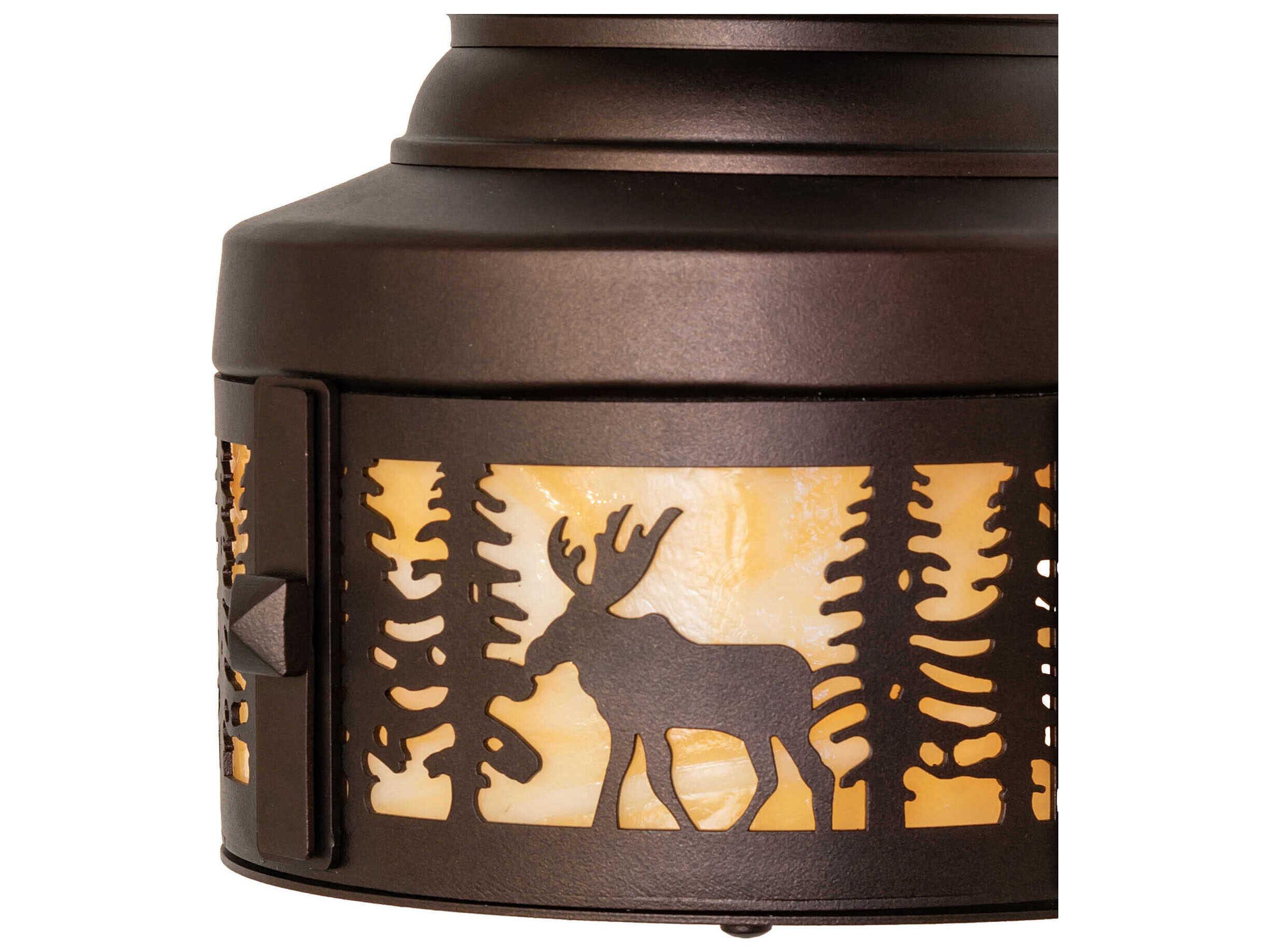 Meyda Moose At Dusk 1-Light Mahogany Bronze Round Mini Pendant