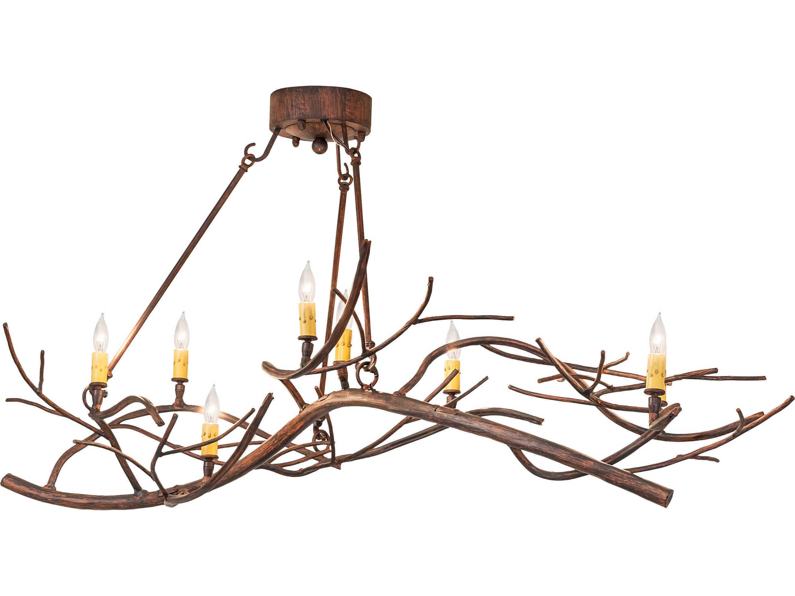 Meyda Winter Solstice 8-Light Driftwood Brown Island Pendant