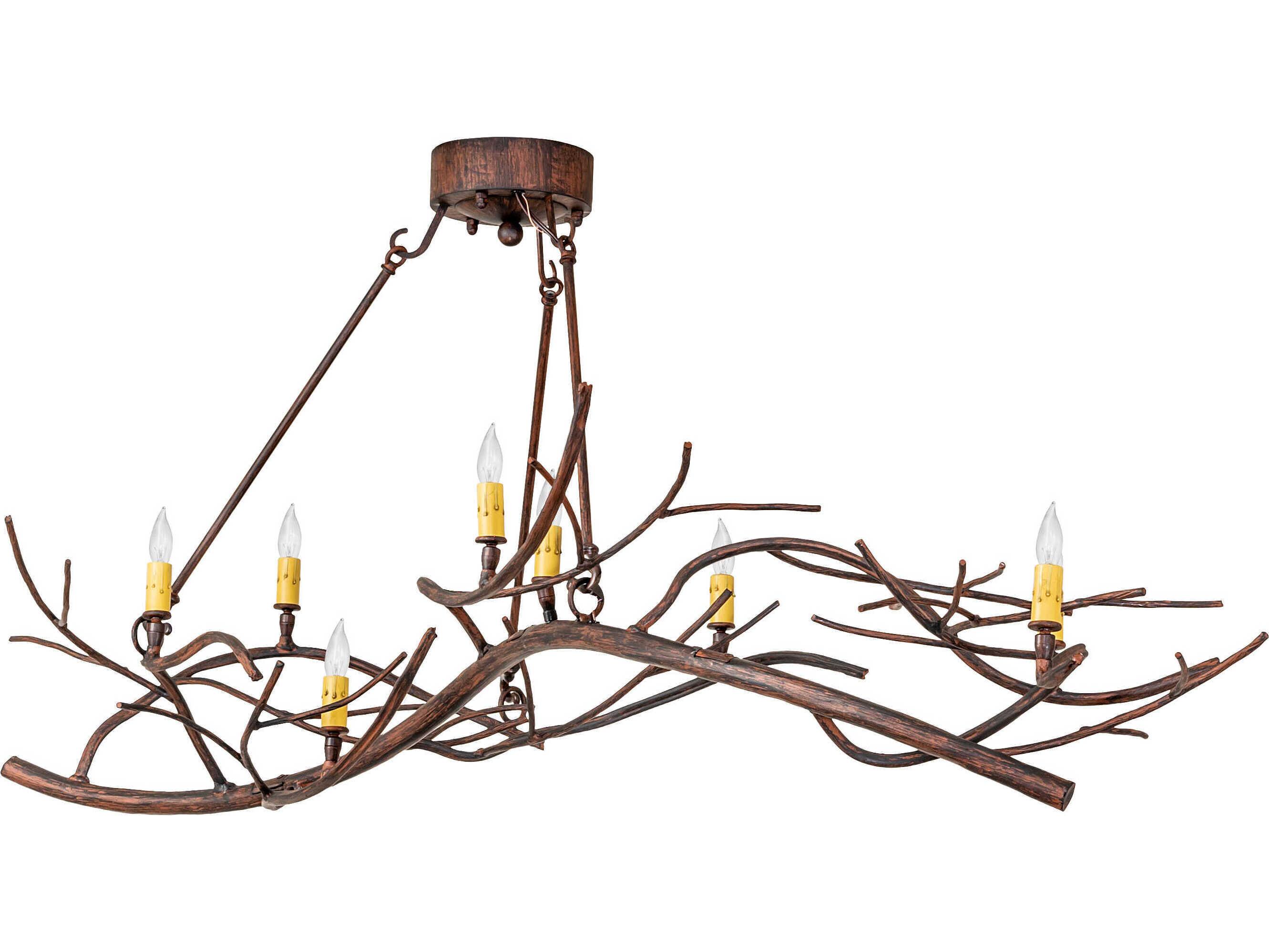 Meyda Winter Solstice 8-Light Driftwood Brown Island Pendant