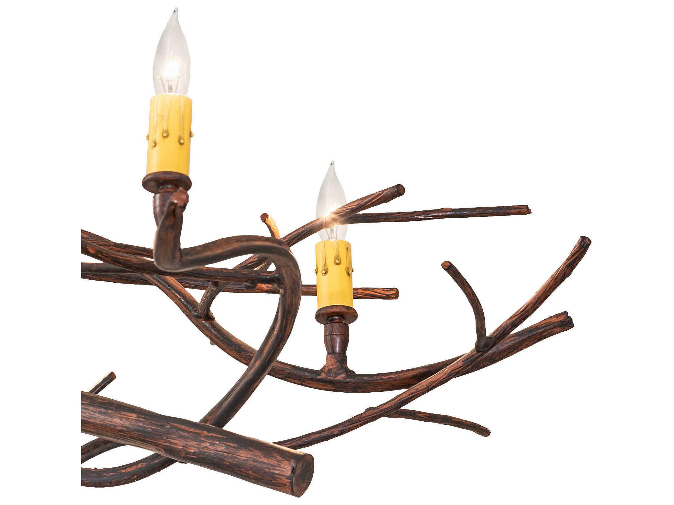 Meyda Winter Solstice 8-Light Driftwood Brown Island Pendant