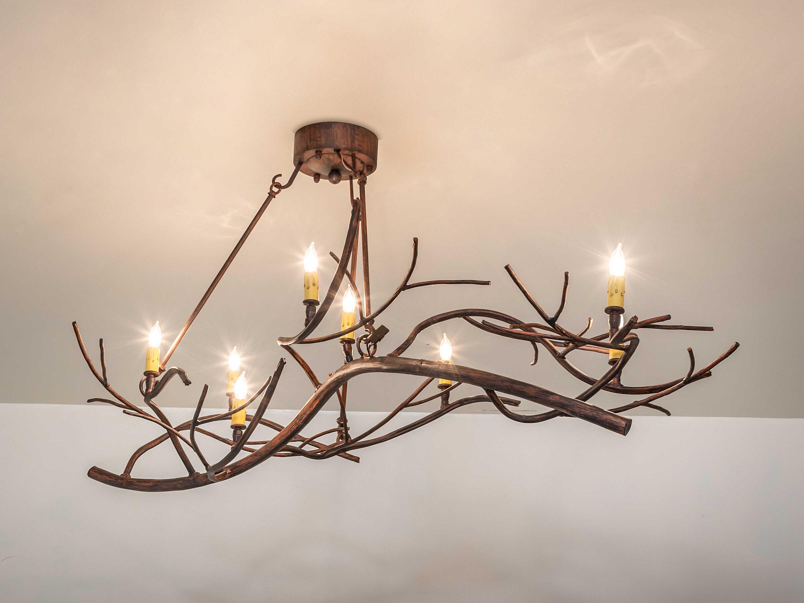 Meyda Winter Solstice 8-Light Driftwood Brown Island Pendant