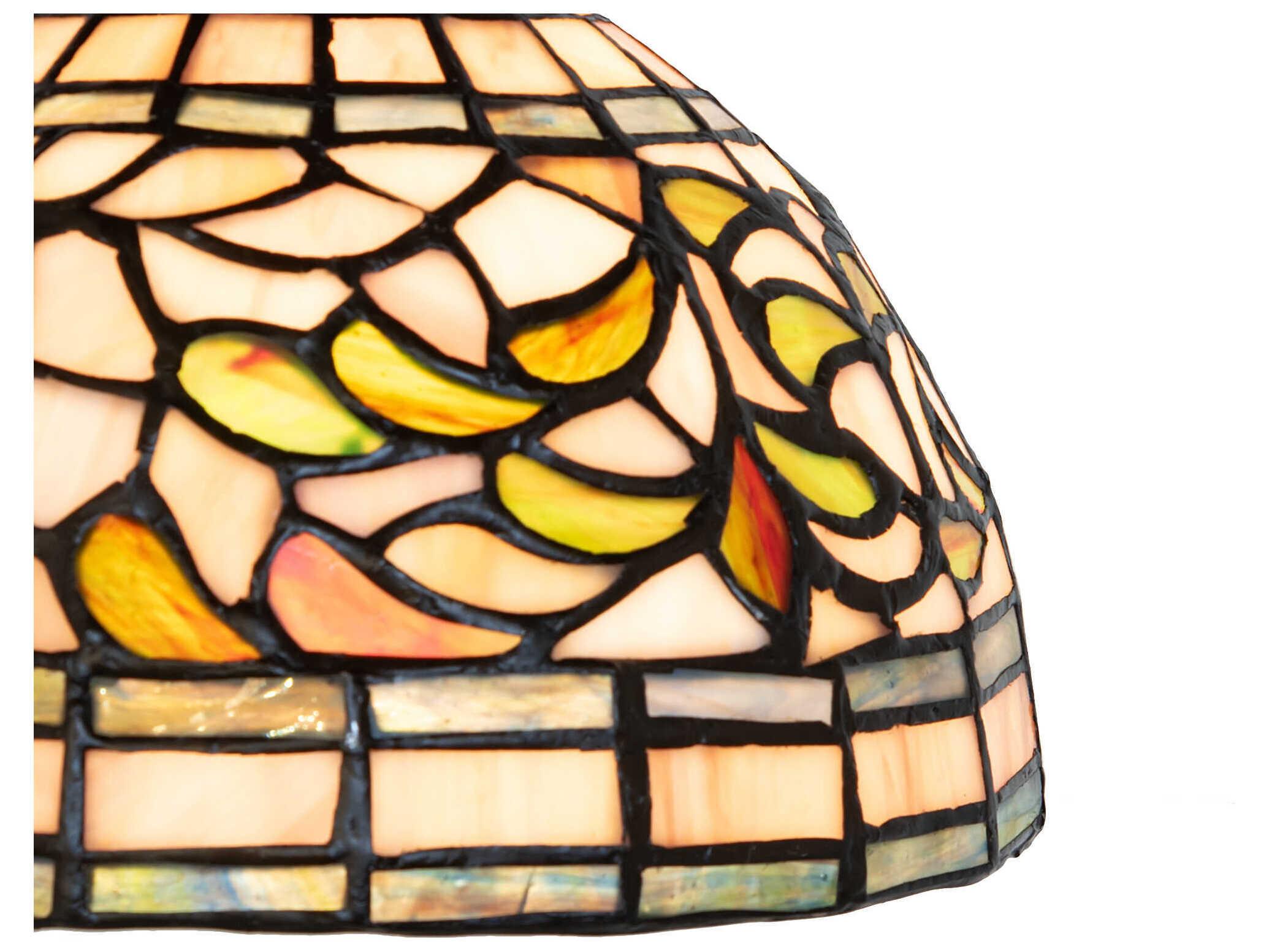 Meyda Tiffany Turning Leaf 1-Light Mahogany Bronze Traditional Dome Flush Mount