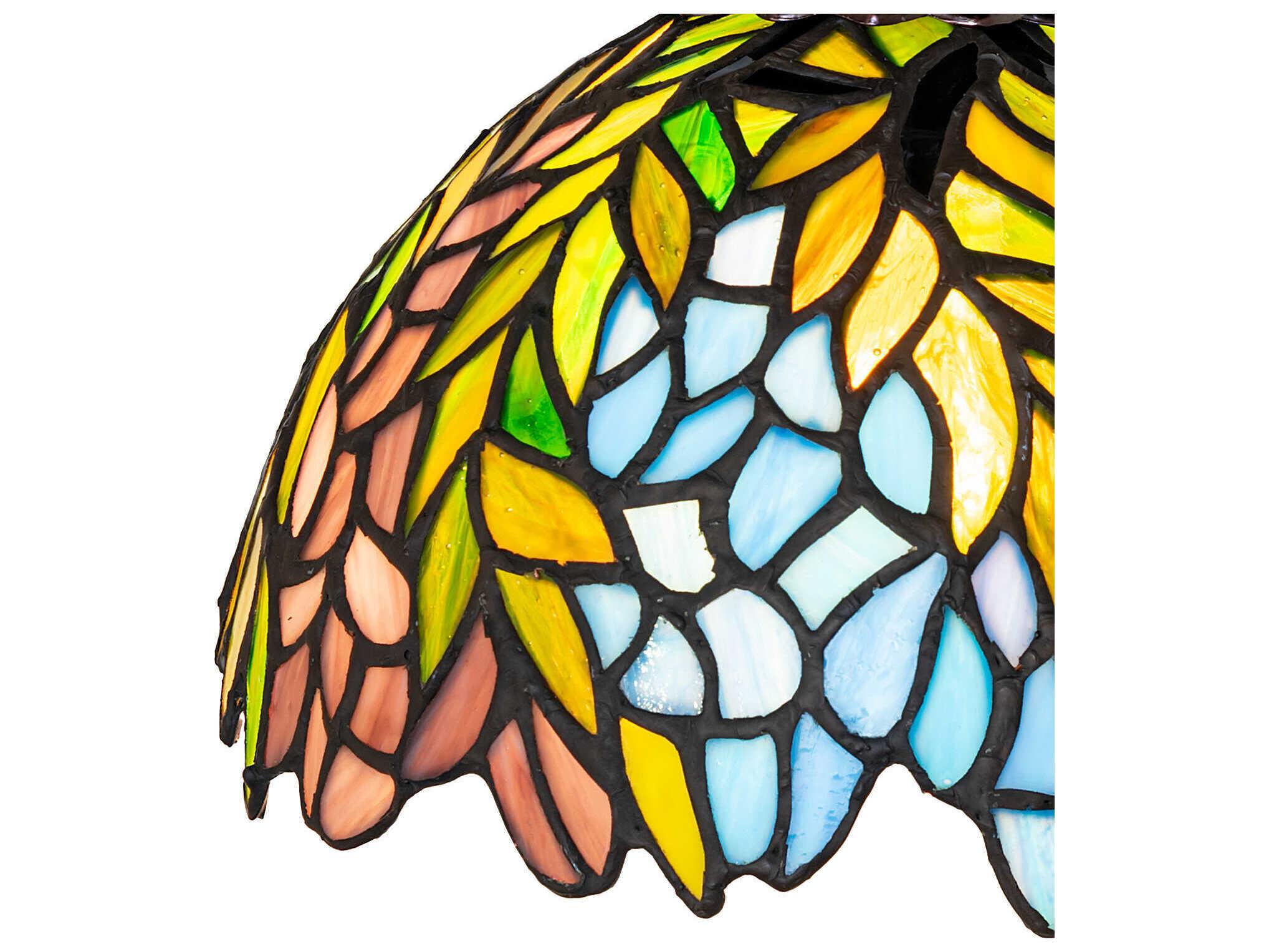 Meyda Tiffany Honey Locust 1-Light Mahogany Bronze Traditional Flush Mount